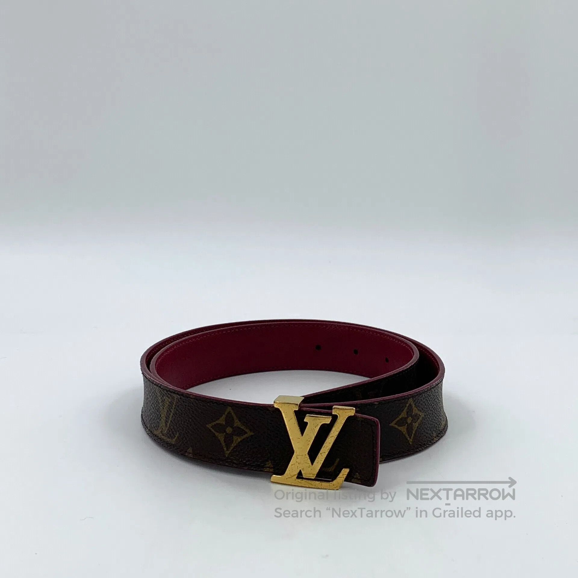 Louis Vuitton Louis Vuitton Dark Brown Logo Monogram Smooth Buckle Leath Size ONE SIZE - 1 Thumbnail