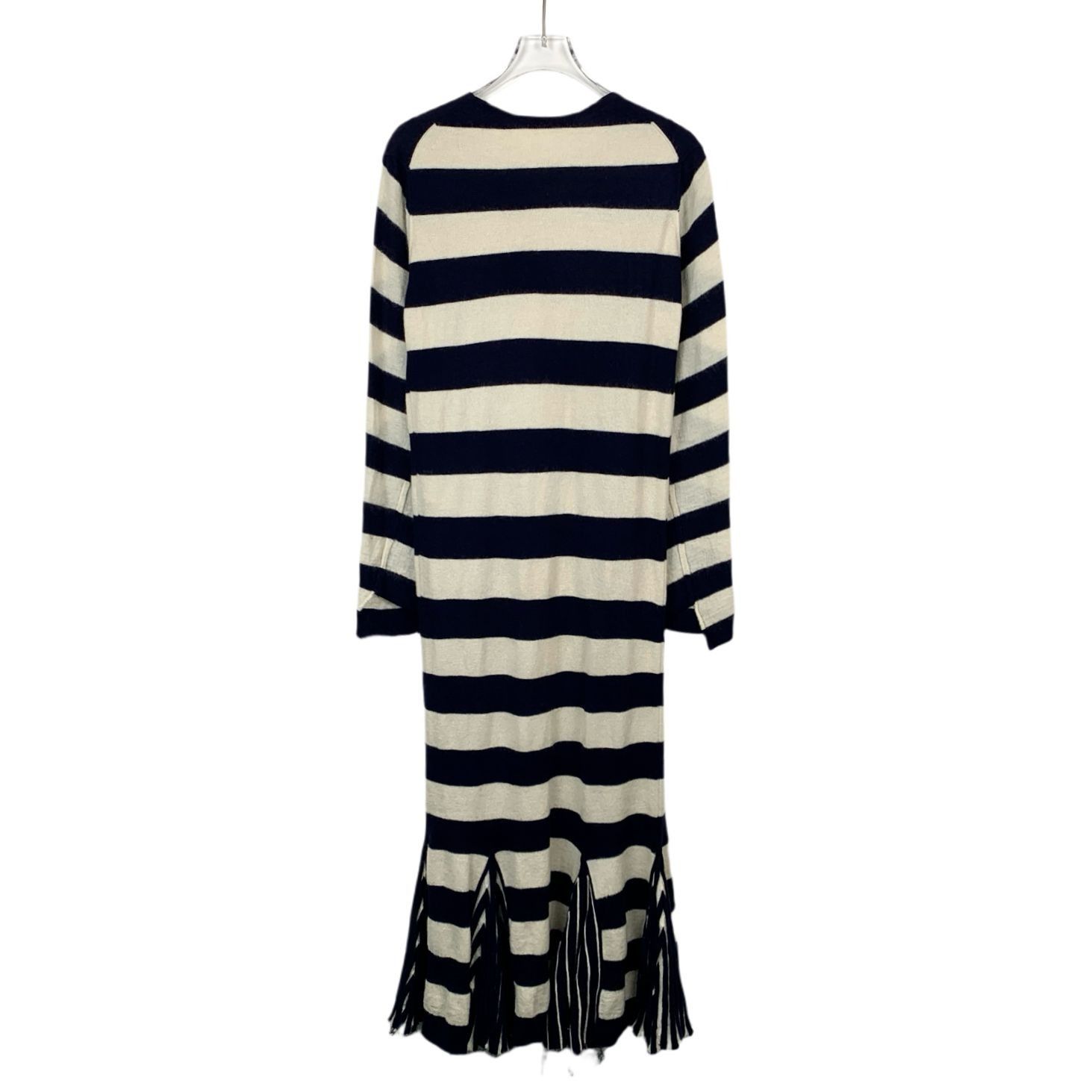 Celine Celine Striped Wool & Mohair Long-Sleeve Dress With Fringe H Size S / US 4 / IT 40 - 2 Thumbnail