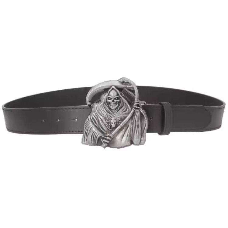 Designer Skull Retro Vintage Belt Riveted Belts Menswear Accessories Size ONE SIZE - 3 Thumbnail