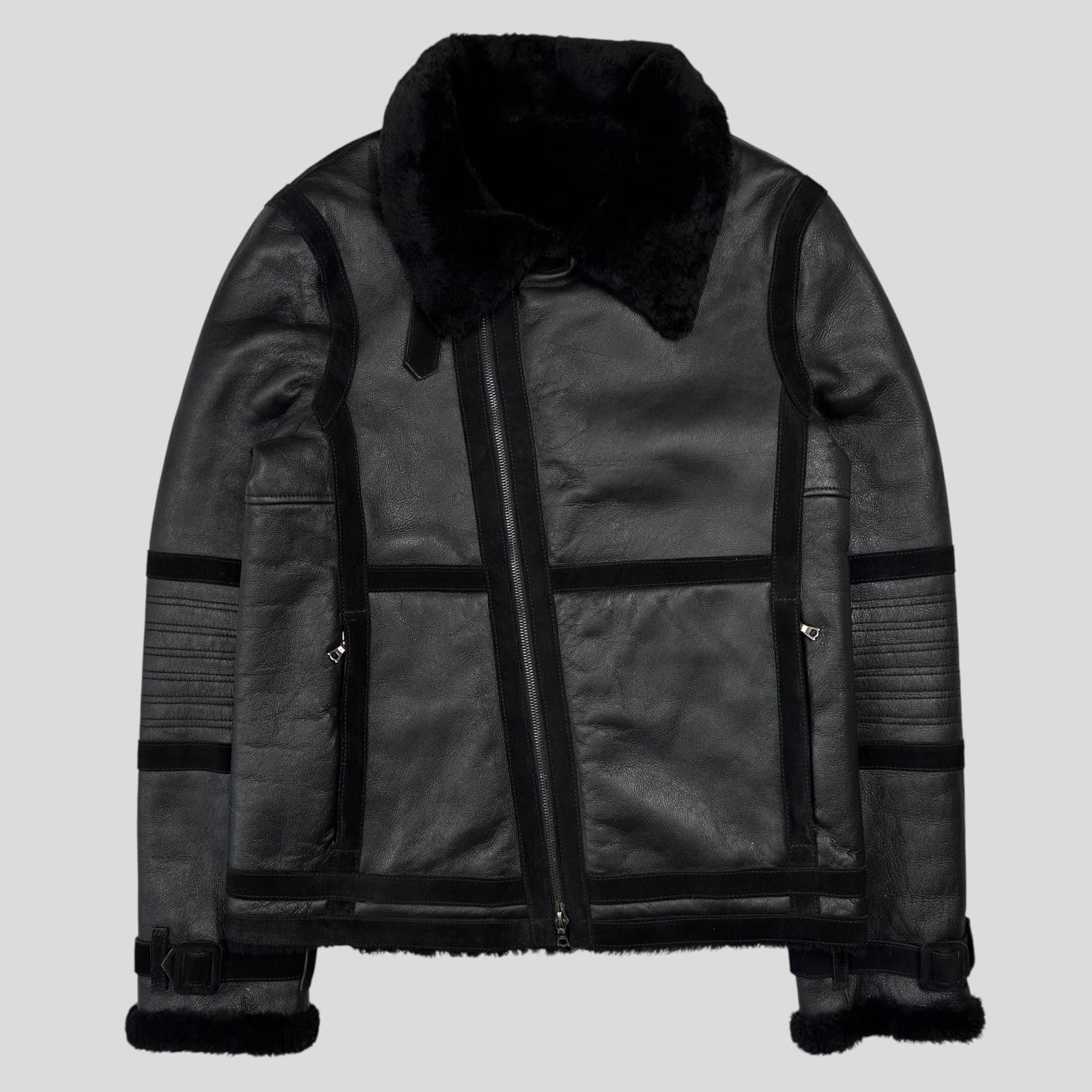 Neil Barrett Neil Barrett Leather Lamb Shearling Asymetric Biker Jacket S Size US S / EU 44-46 / 1 - 3 Thumbnail