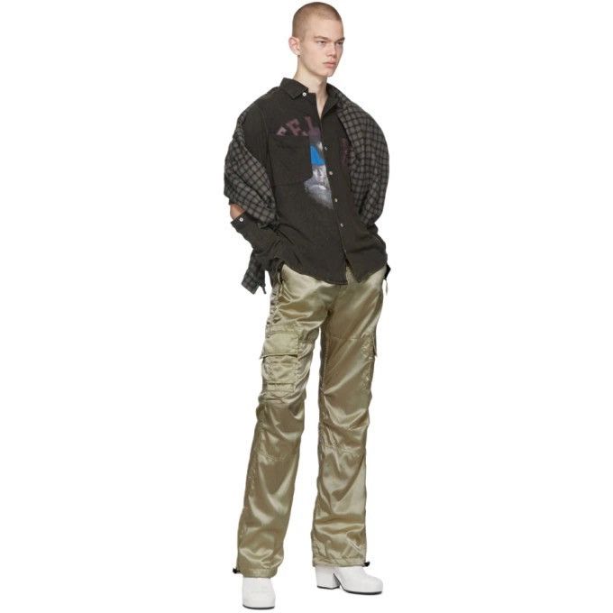 Ottolinger Satin Nylon Tan Cargo Pants Size US 30 / EU 46 - 3 Thumbnail