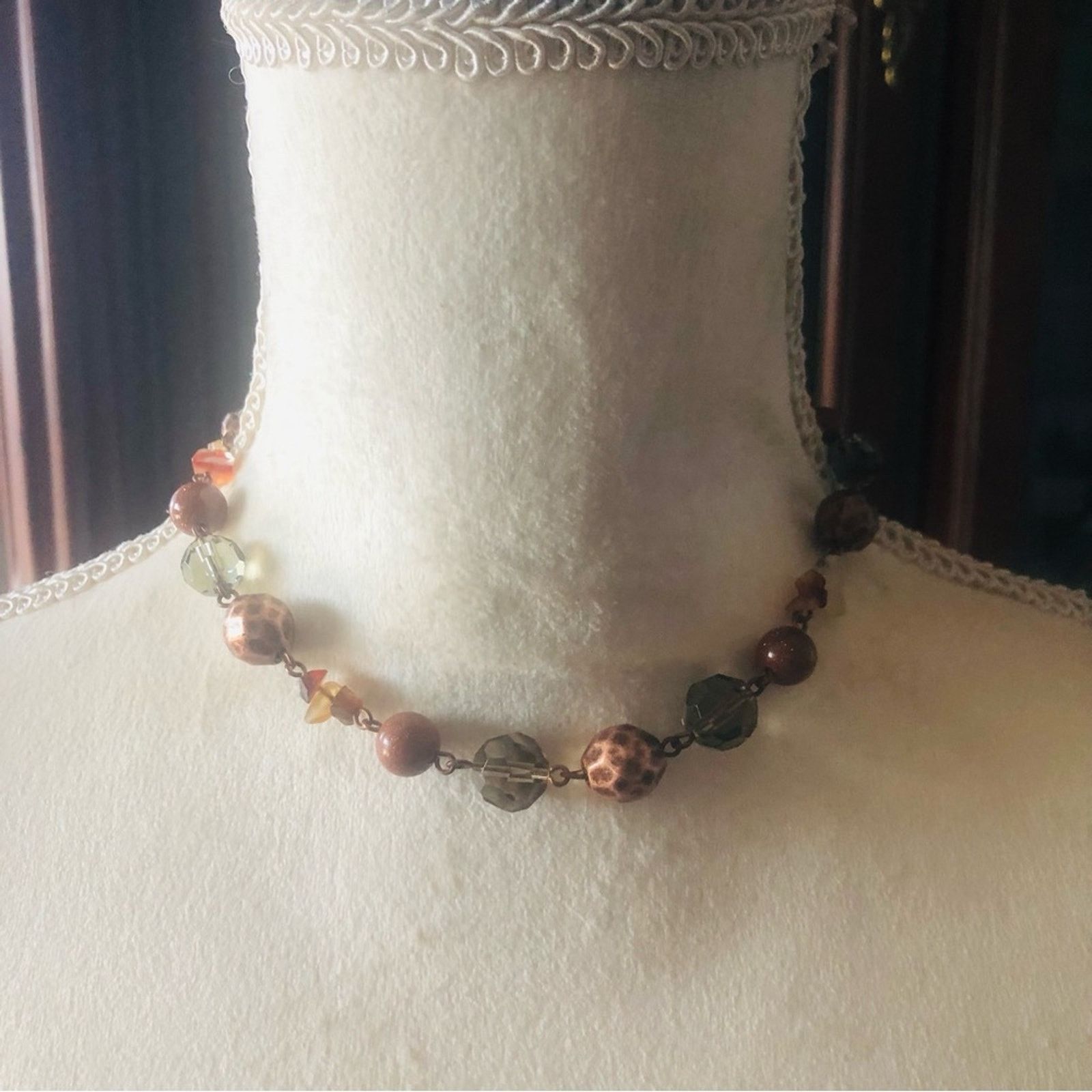 Jewelry Avon mixed stone metal beaded chain necklace Size ONE SIZE - 2 Thumbnail