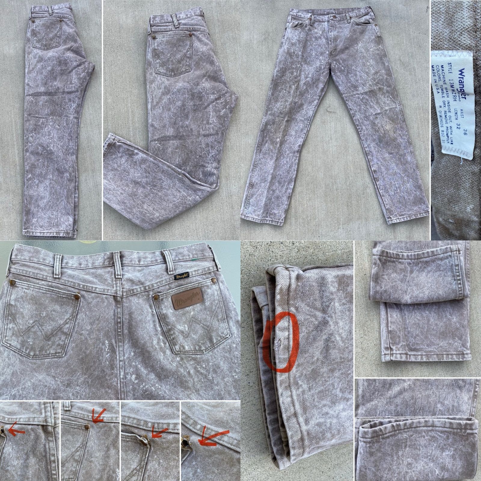 Wrangler VINTAGE Wrangler Jeans SCOVILL Zipper 13MWZRH W 36 L 32 Beige Rockabilly Mens Wrangler Jeans 13MWZRH SCOVILL Beige Rockabilly Mens Jeans Size US 35 - 9 Thumbnail