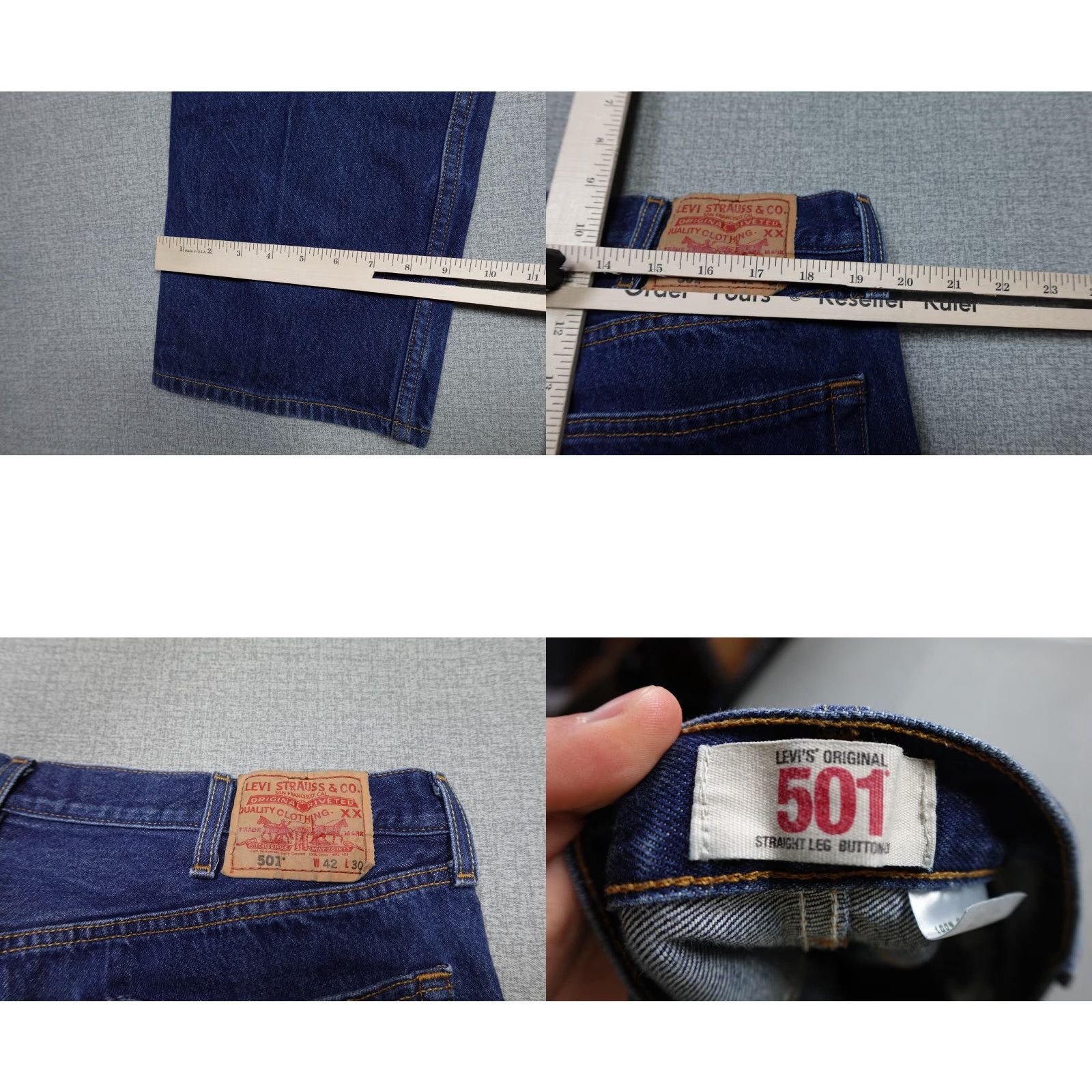 Levi's Levi's 501 Jeans Mens 40x30 Blue Regular Fit Western Cowboy Dark Wash Rancher Jeans Size US 40 / EU 56 - 8 Thumbnail