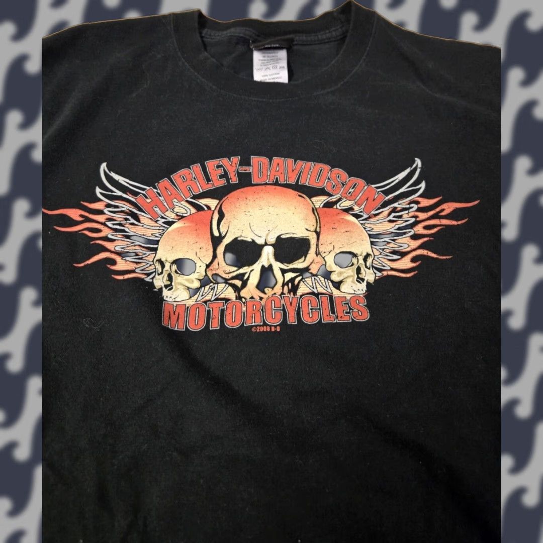 Harley Davidson Harley-Davidson Men’s T-Shirt Black Short Sleeve Crew Neck Grizzly Bear Logo 2000s L Large Hanes Beefy-T Black Mens Size US L / EU 52-54 / 3 - 1 Thumbnail