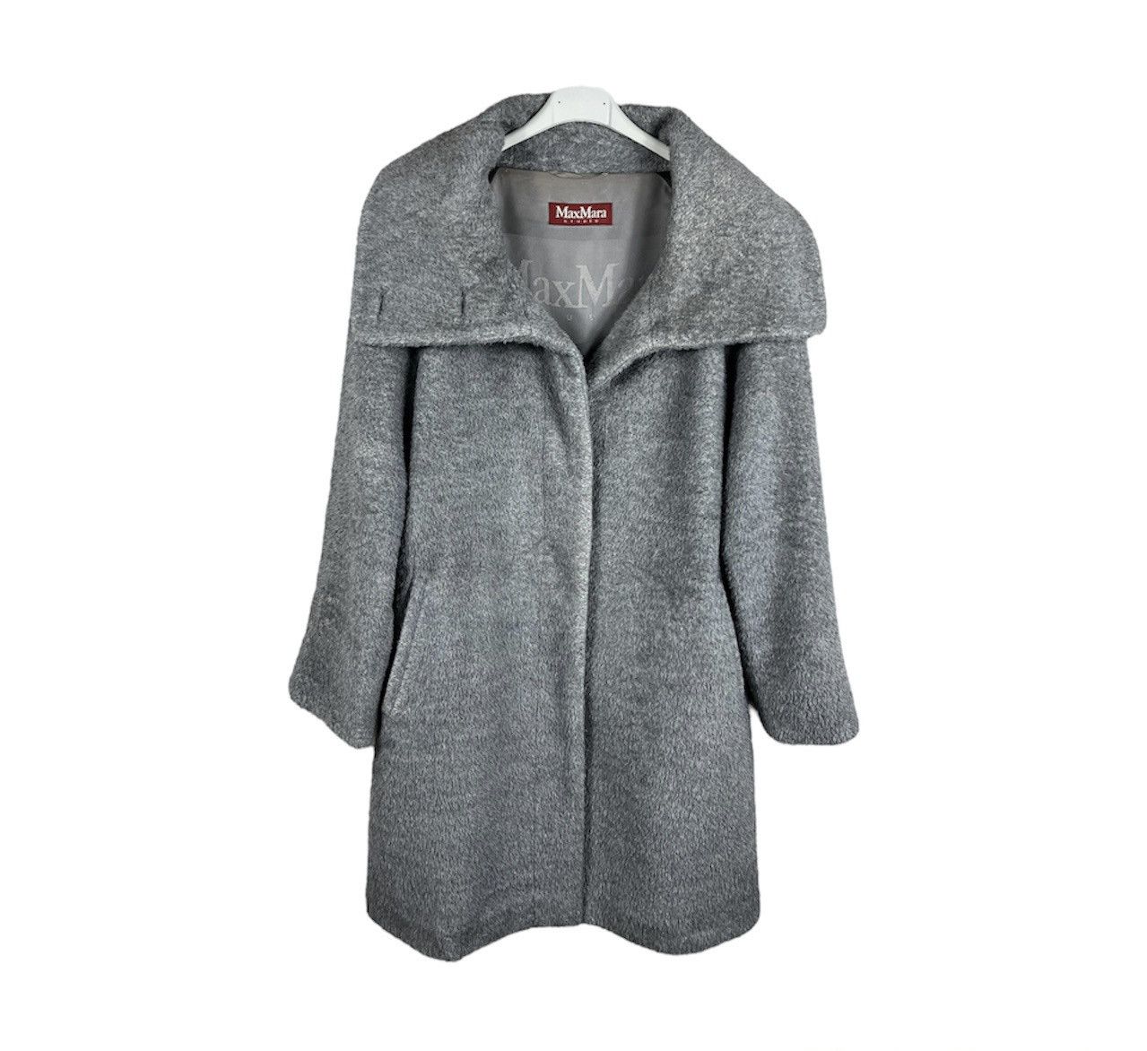 Designer × Max Mara Max Mara Studio alpaca wool coat fuzzy hairy Size M / US 6-8 / IT 42-44 - 2 Thumbnail