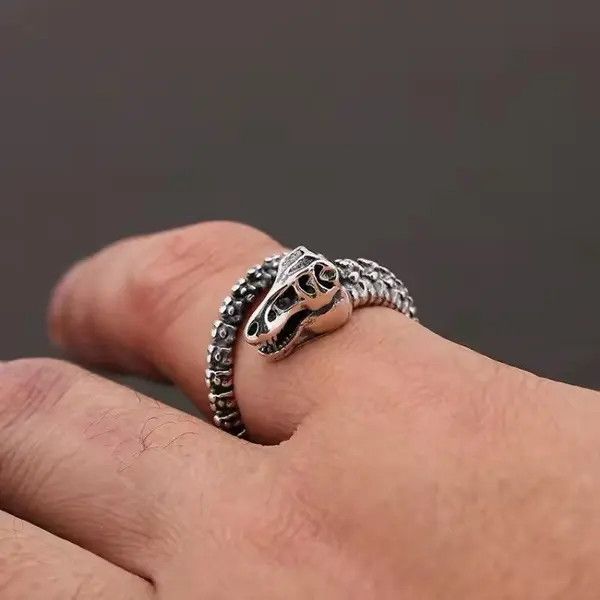 Jewelry Dinosaur Bone Resizeable Ring Size ONE SIZE - 2 Thumbnail