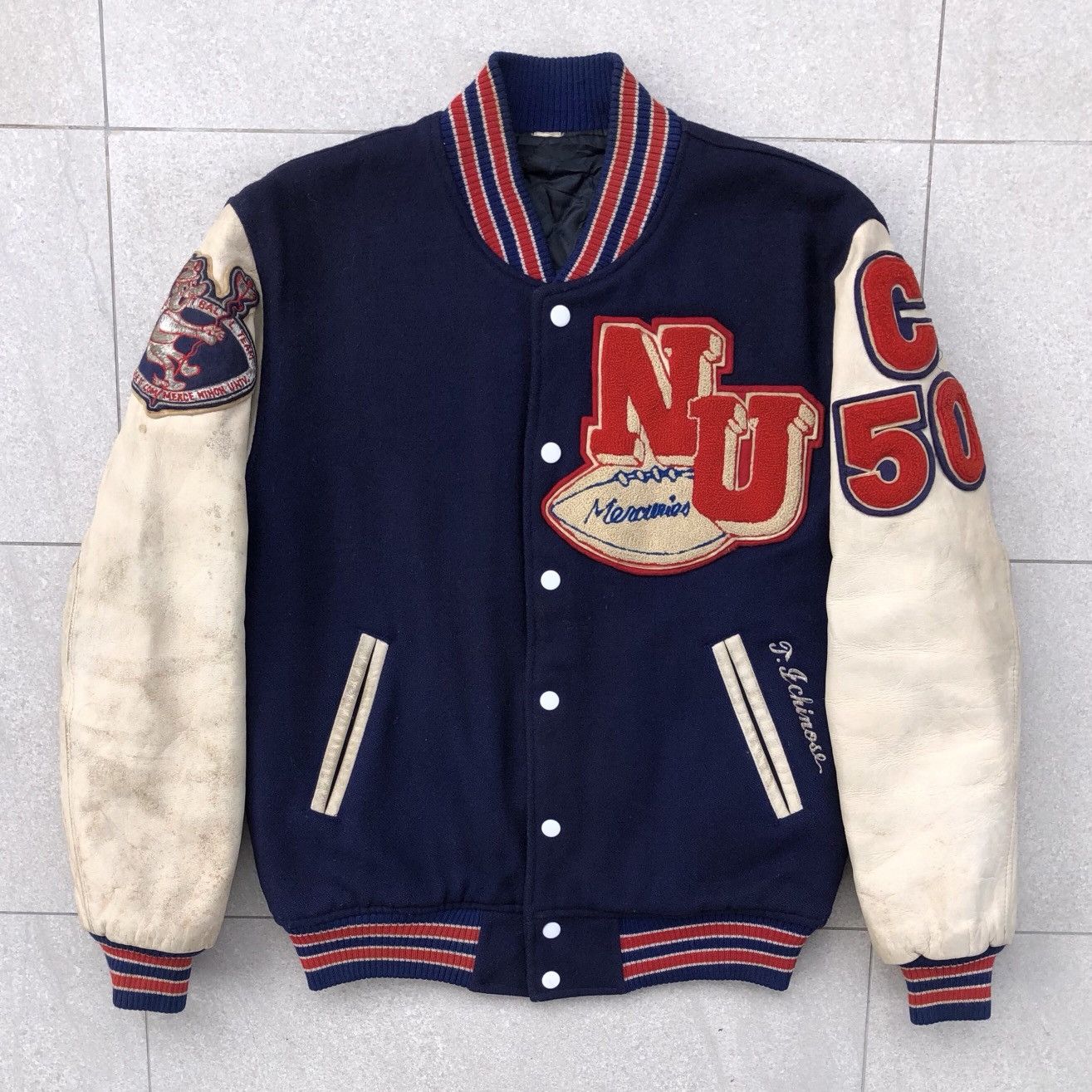 Vintage Vintage NU Basketball Latterman Wool Leather Varsity Jacket Size US M / EU 48-50 / 2 - 6 Thumbnail