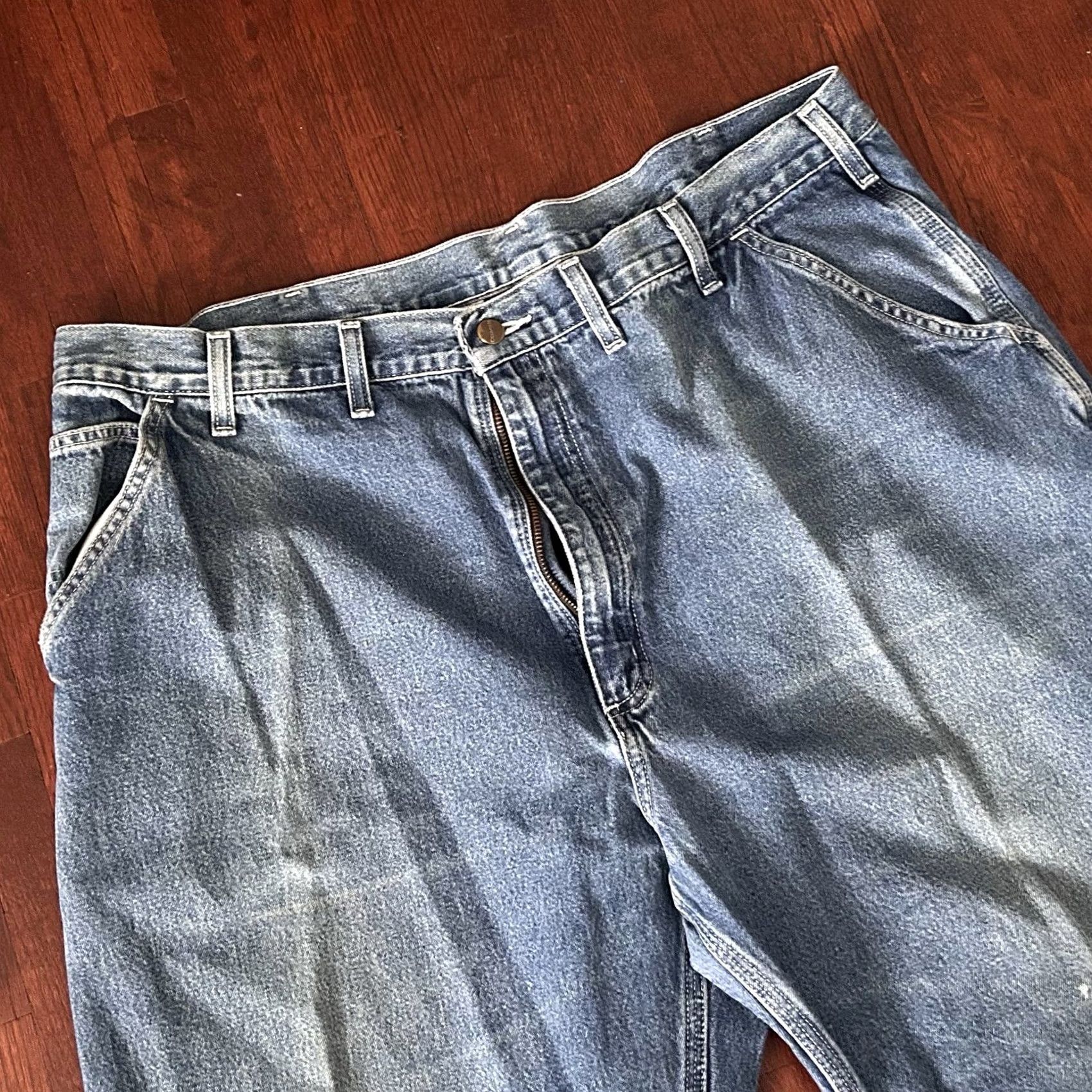 Carhartt Carhartt Jeans 44 x 32 Dungaree Carpenter Regular 100% Cotton Blue Wash Denim Mens Size US 44 / EU 60 - 2 Thumbnail