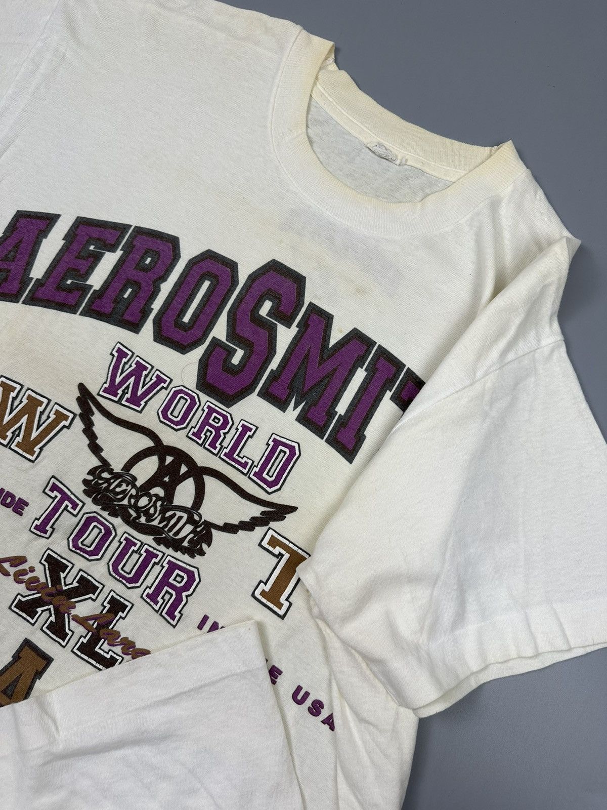 Band Tees × Vintage Vintage Aerosmith World Tour 1993 Band Tees Size US L / EU 52-54 / 3 - 5 Thumbnail