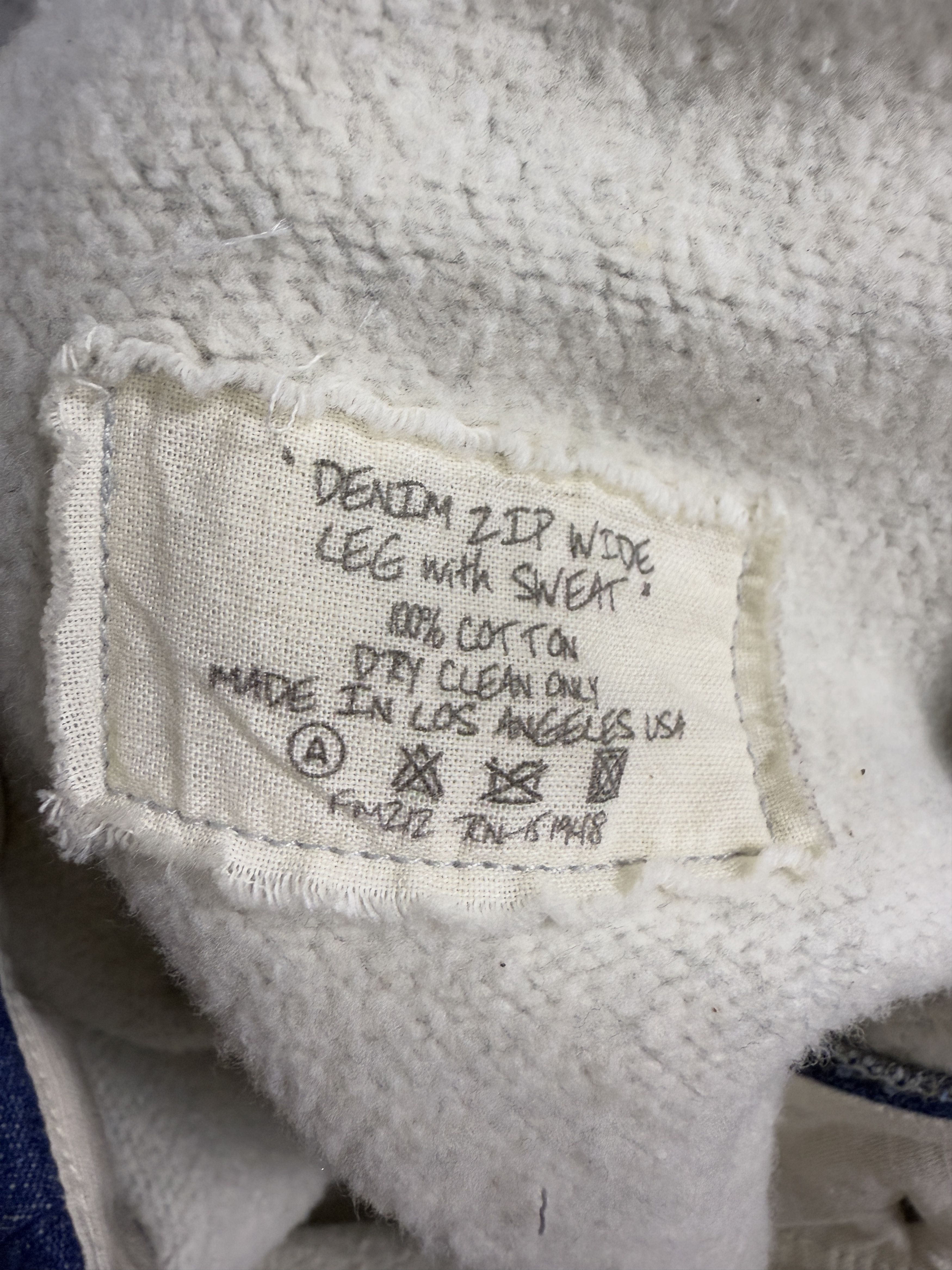 Greg Lauren $1700 Greg Lauren Denim Wide Leg Jeans with Sweats Size US 38 / EU 54 - 6 Thumbnail