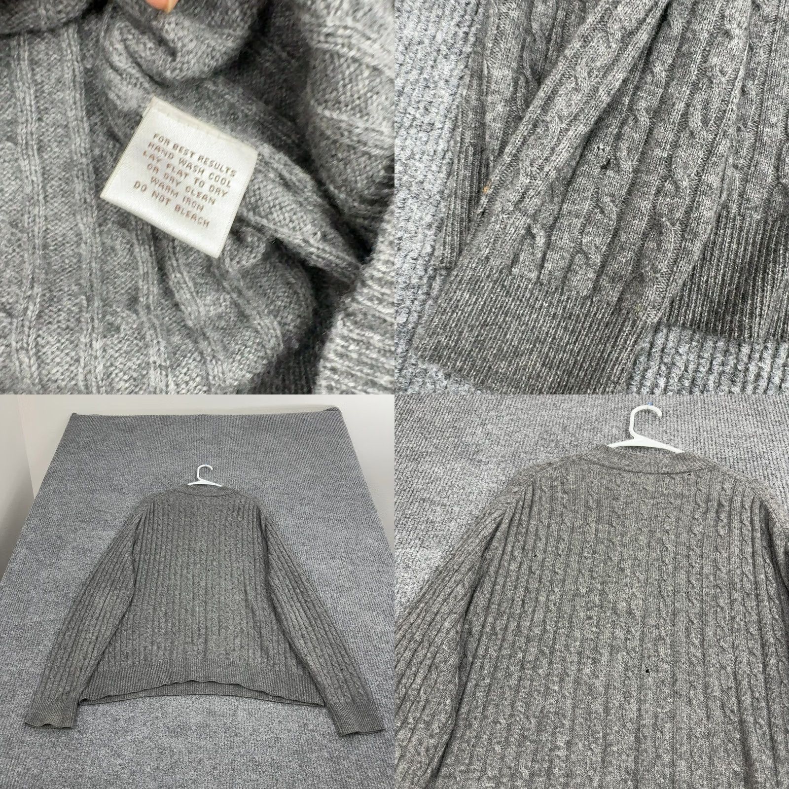Peter Millar Peter Millar Sweater Mens XXL Gray Wool Cashmere Quarter Zip Cable Knit Luxury Size US XXL / EU 58 / 5 - 8 Thumbnail