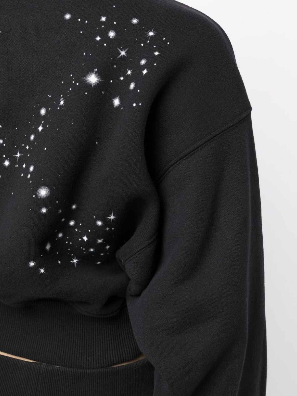 Off-White o1gr1nt0425 Bling Stars Arrow Cropped Zip Up Sweatshirt Size XS / US 0-2 / IT 36-38 - 3 Thumbnail