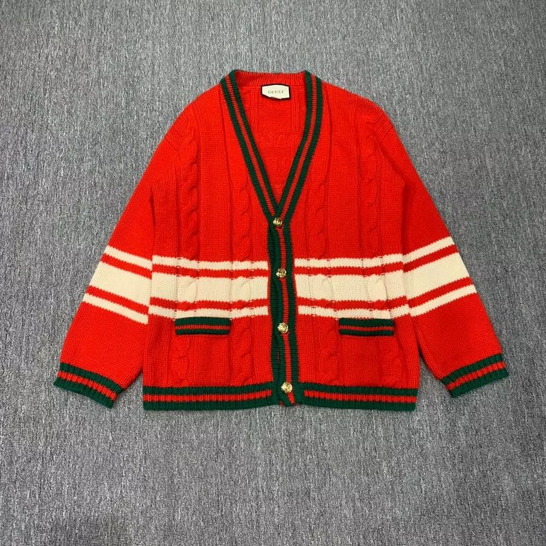 Gucci Gucci Red Knitted Cardigan with Stripes- DMC Size US S / EU 44-46 / 1 - 1 Thumbnail