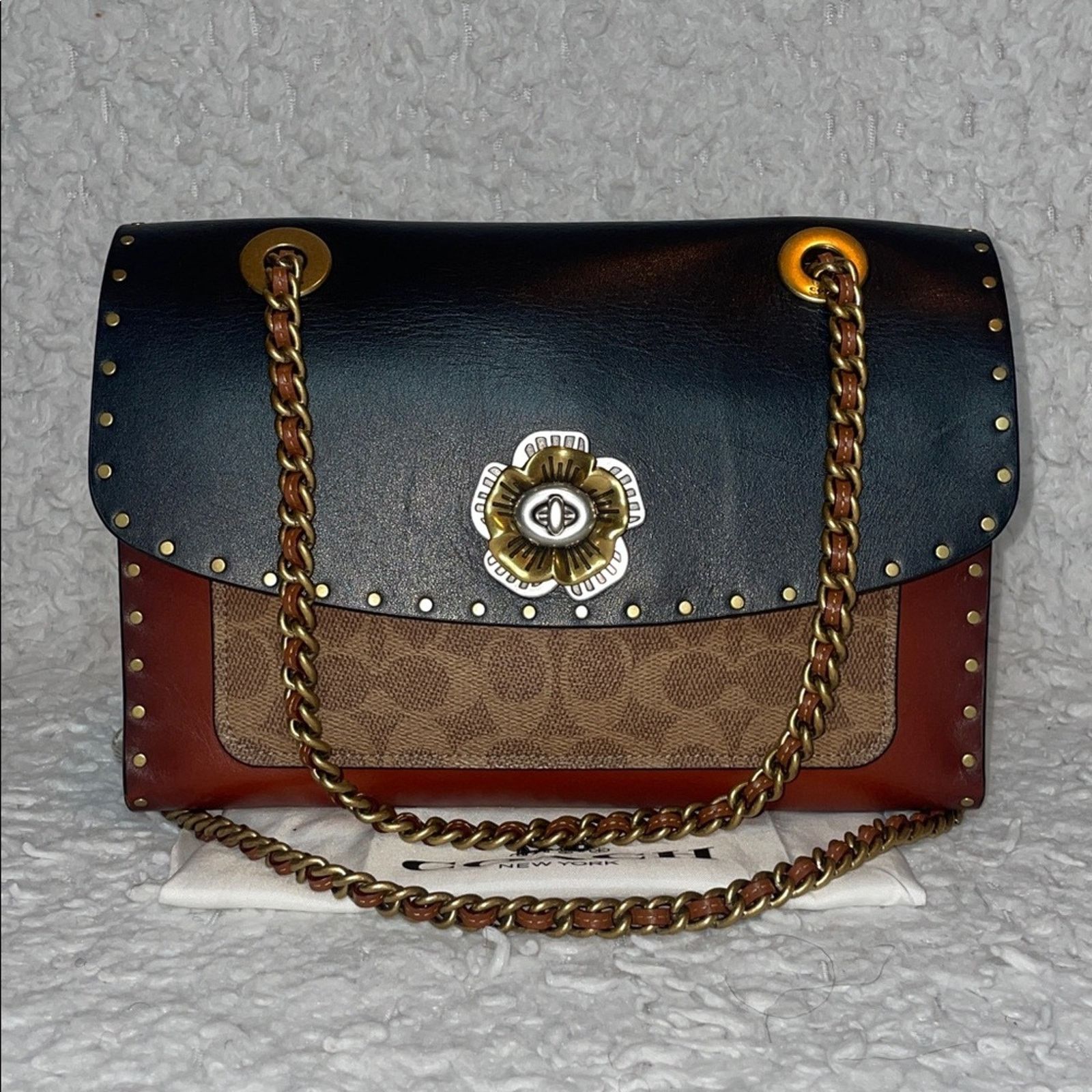 Coach Coach Parker 1941 Snakeskin Rivets Chain Bag Size ONE SIZE - 1 Thumbnail