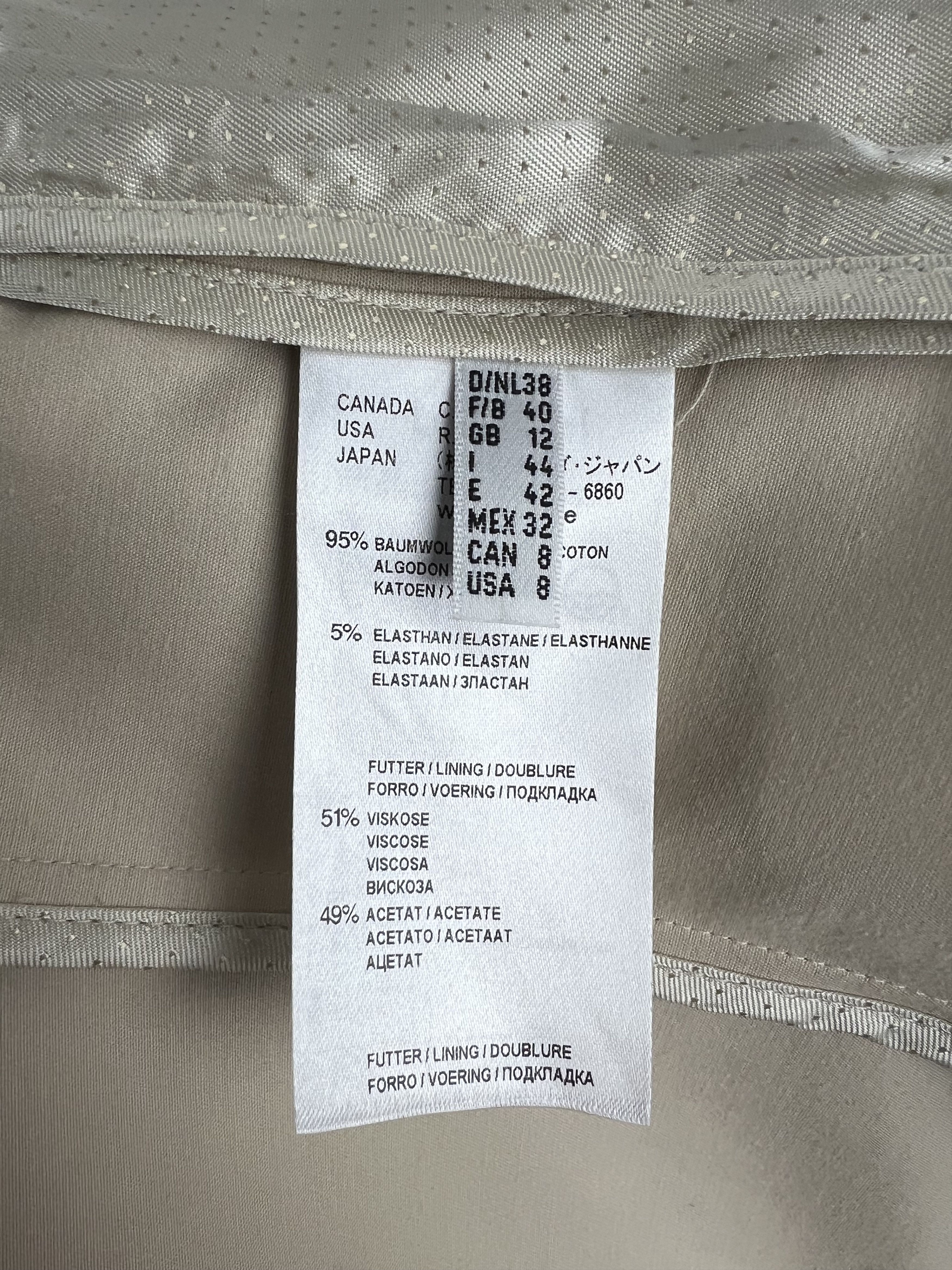Designer Laurel Women's Beige Cotton Pant Suit Size US8 IT44 GB12 Size M / US 6-8 / IT 42-44 - 11 Thumbnail