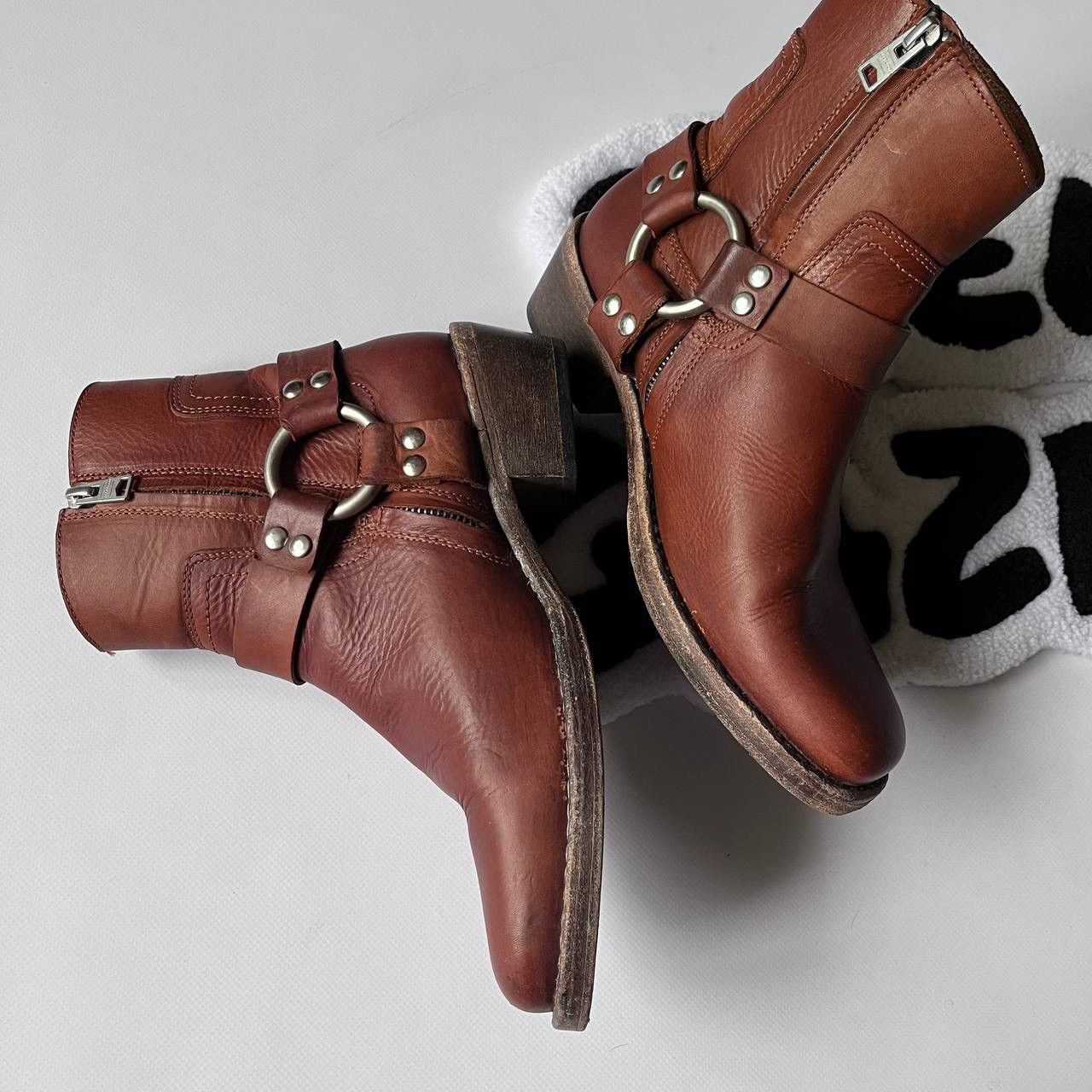 Allsaints × Vintage All Saints Brown Leather Biker Boots Womens Size 40 Size US 10 / IT 40 - 3 Thumbnail