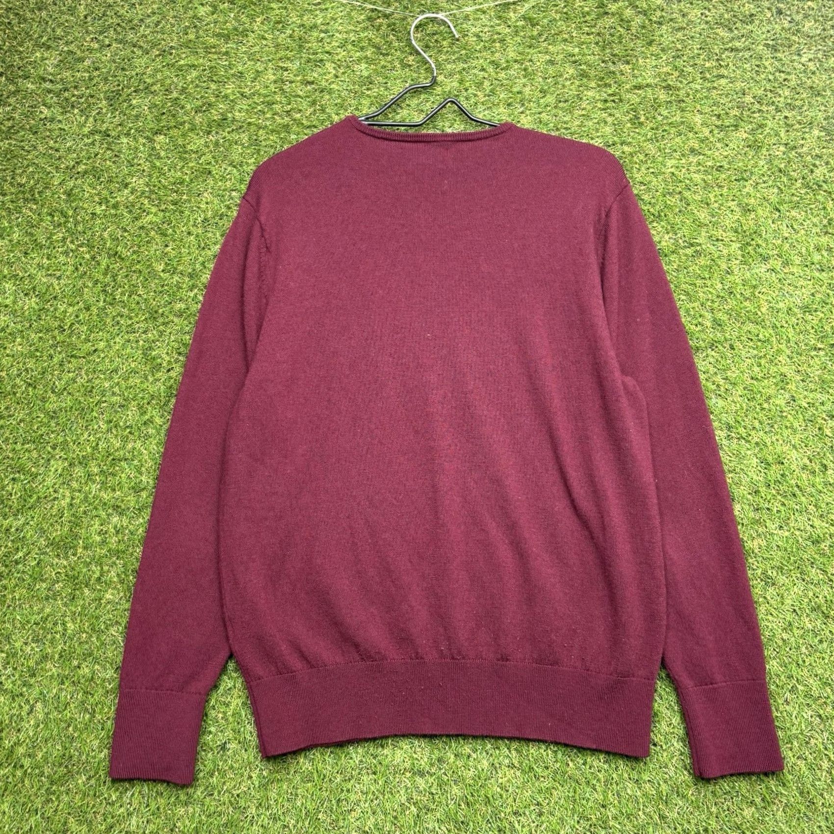 Bonobos Bonobos Merino Wool Sweater Mens Large Slim V-Neck Maroon Preppy Casual Dress Pullover Knit Shirt Parka? Size US L / EU 52-54 / 3 - 7 Thumbnail