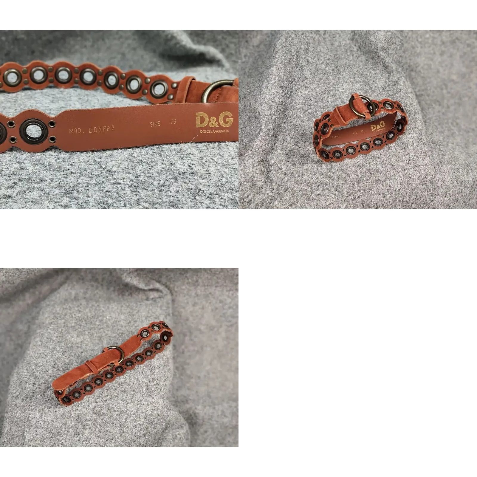Vintage VINTAGE Dolce & Gabbana Perforations Leather Belt Women Regular Size S Brown 90s Adjustable Belt Size ONE SIZE - 11 Thumbnail
