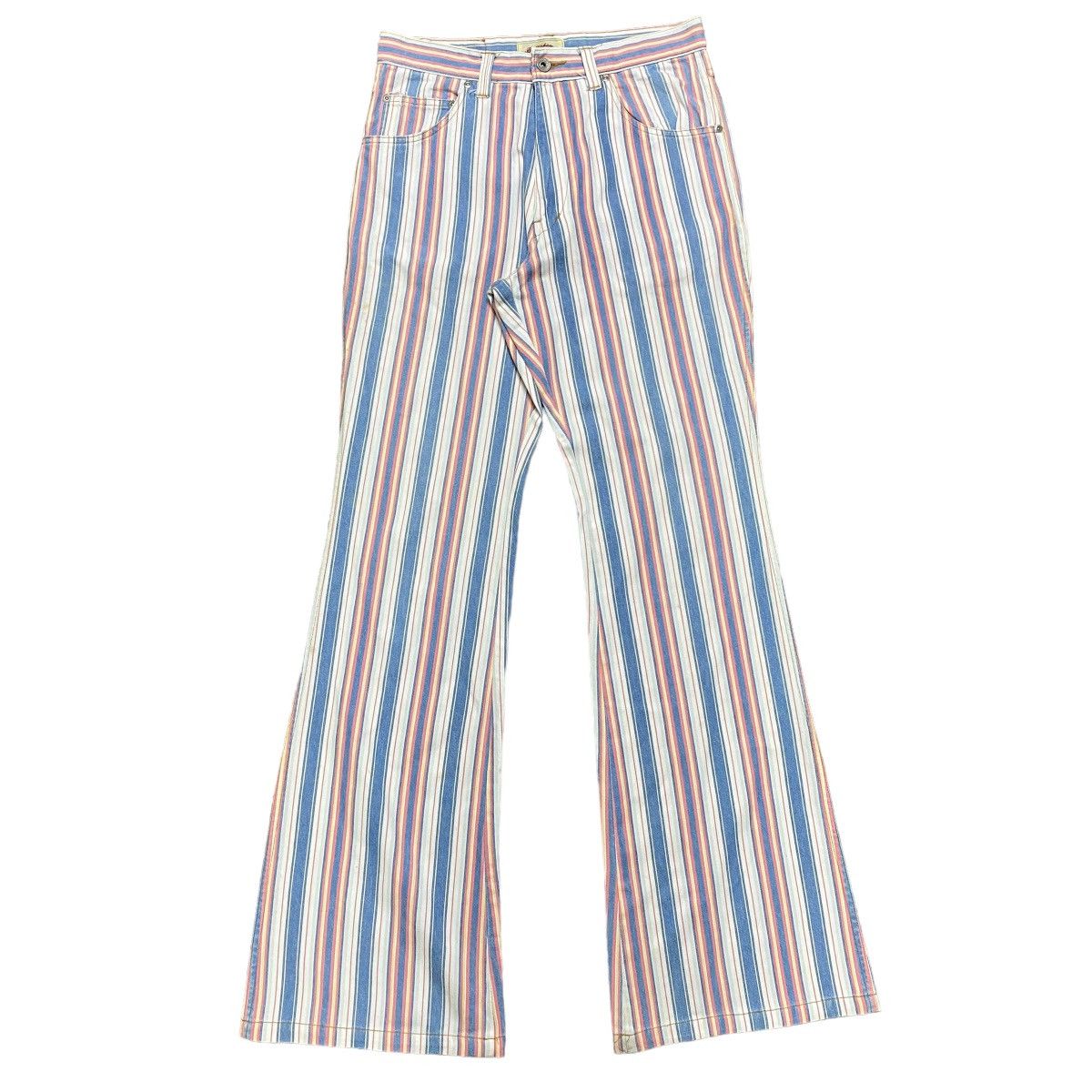 Japanese Brand Super Flare🔥 BOURBON HOUSE striped Flare Pants Size US 30 / EU 46 - 1 Thumbnail