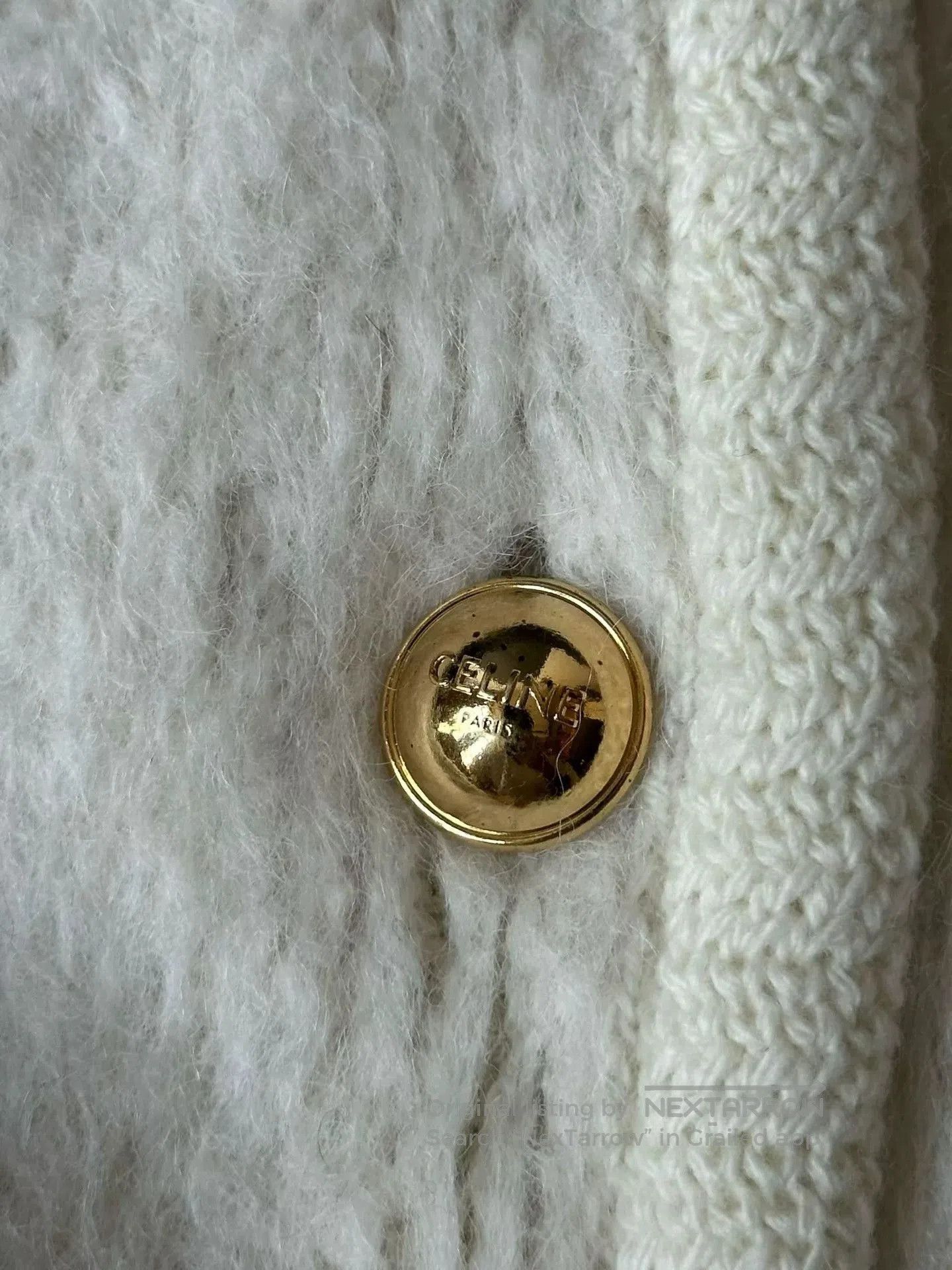 Celine celine cream cashmere coat with gold buttons. Size L / US 10 / IT 46 - 7 Thumbnail