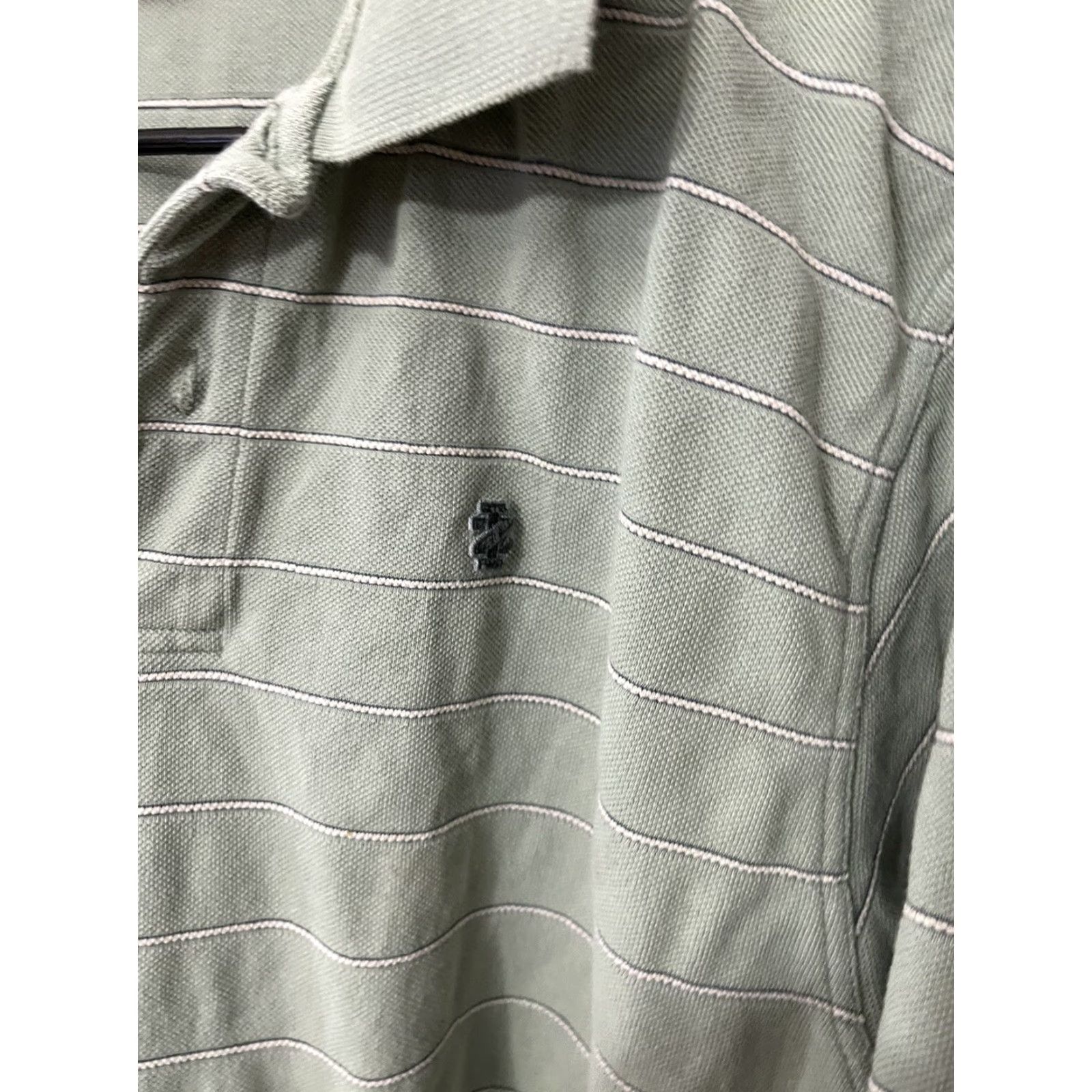 Izod IZOD Polo Shirt XL Olive Green Striped Cotton Polyester Blended Fabric Men Solid/Striped Classic Fit Short Sleeve Button-Down Collar Casual Smart Size US XL / EU 56 / 4 - 4 Thumbnail