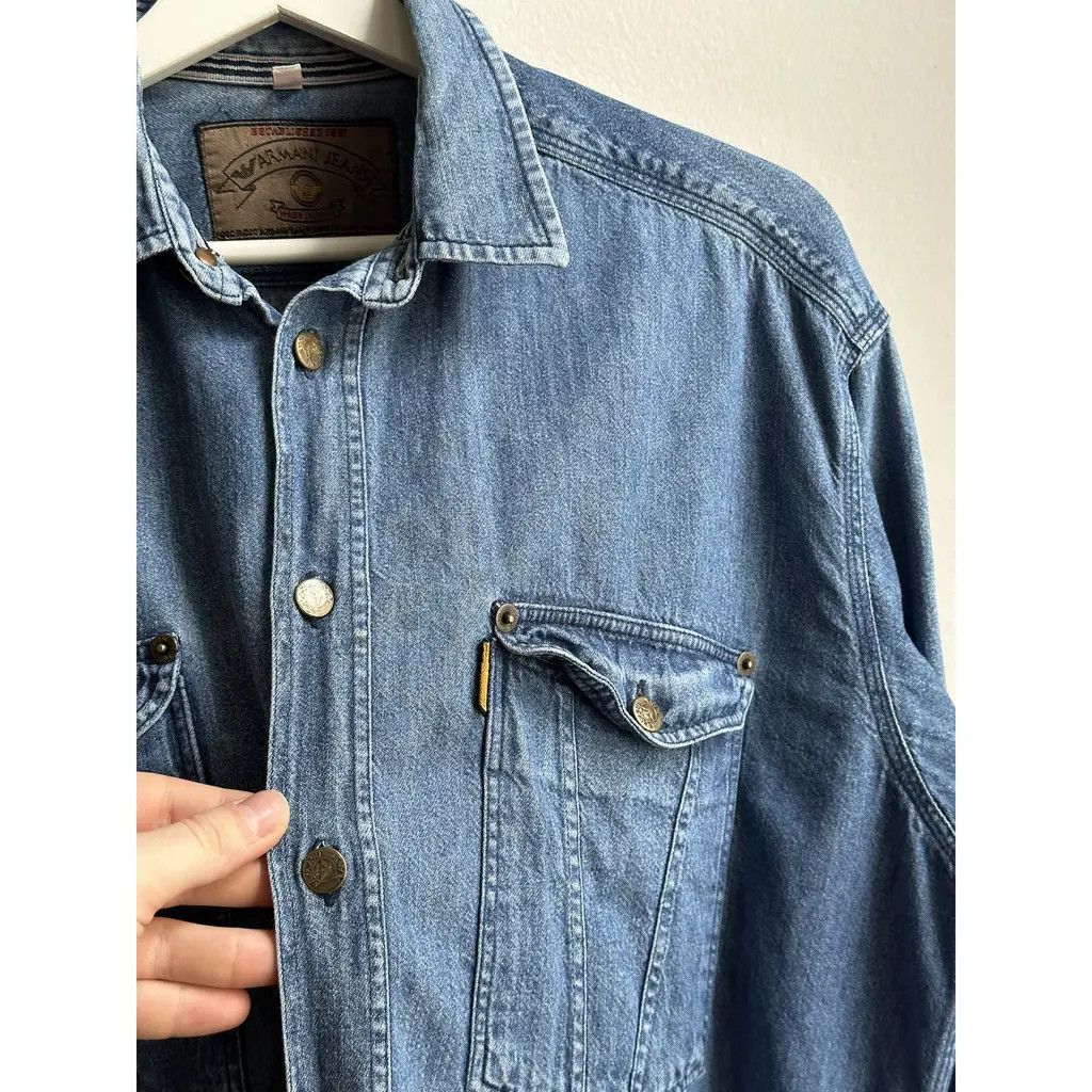 Armani Armani Jeans Vintage Denim Shirt Size US S / EU 44-46 / 1 - 4 Thumbnail