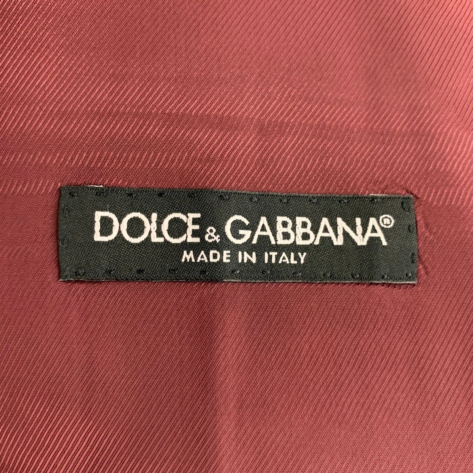 Dolce & Gabbana Size 46 Solid Wool & Mohair Buttoned Burgundy Vest Size 46R - 4 Thumbnail