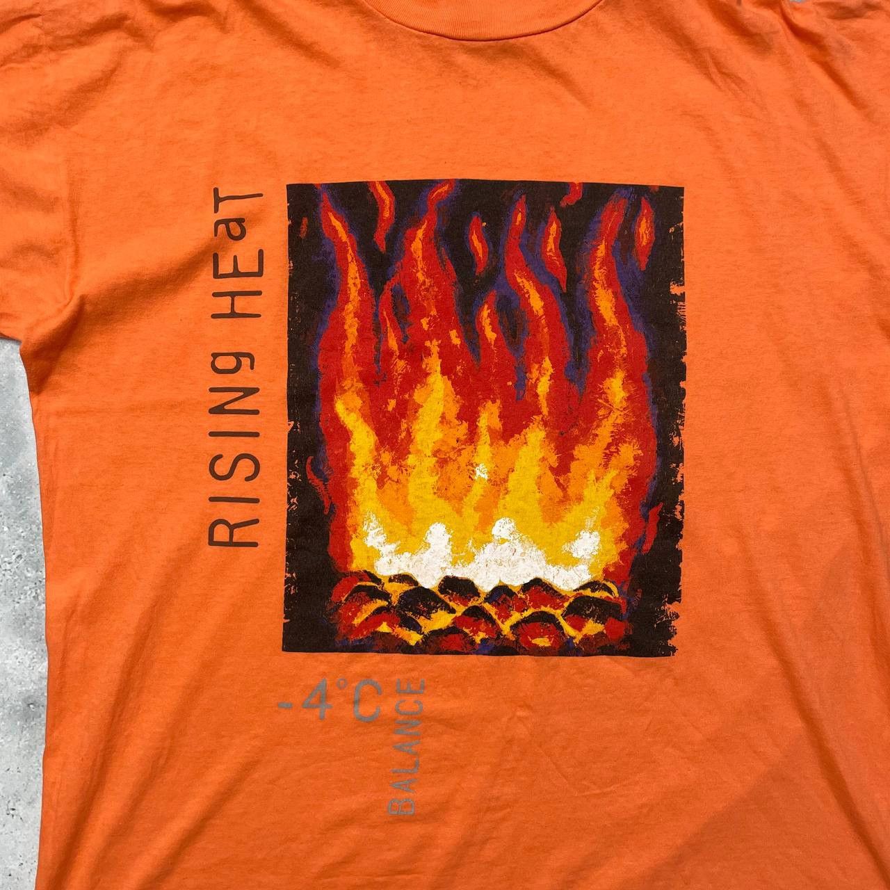 Vintage Vintage 90s Rising Heat Art T Shirt Orange Size XL Size US XL / EU 56 / 4 - 2 Thumbnail