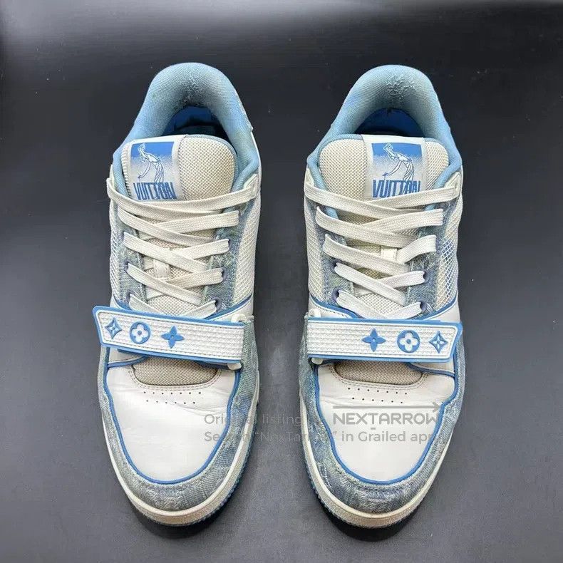Louis Vuitton Louis Vuitton Blue Denim Velcro Sneakers Size US 9.5 / EU 42-43 - 2 Thumbnail