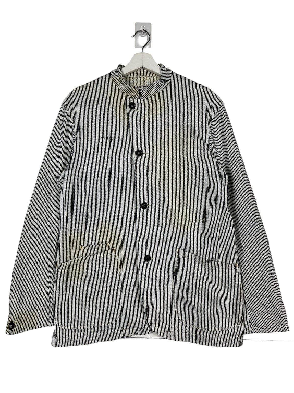 Beams Plus 🔥 BEAMS PWH PRISONER HIKORY STRIPE JACKET Size US L / EU 52-54 / 3 - 2 Thumbnail