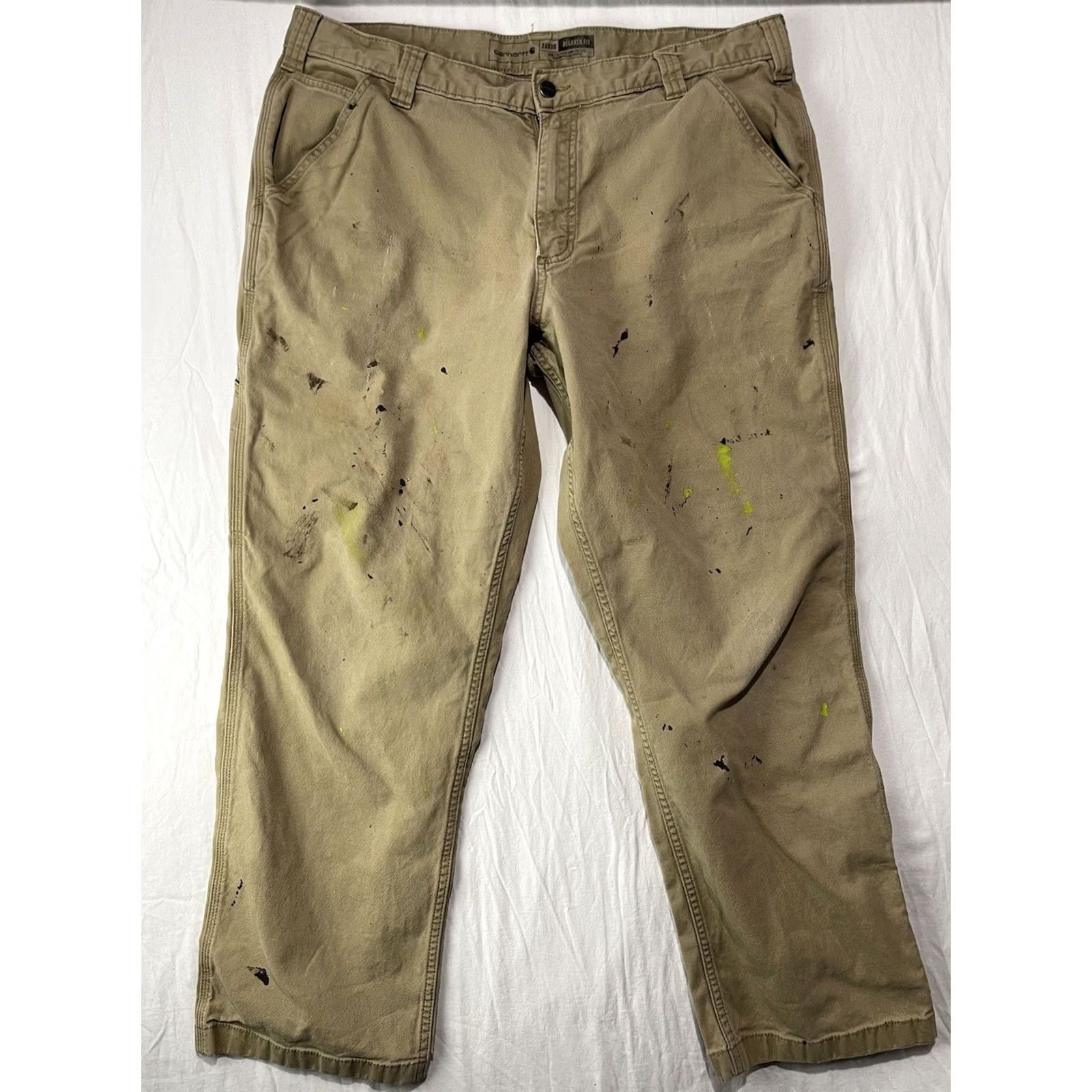 Carhartt Carhartt Pants Mens 38x30 Rugged Flex Relaxed Fit Canvas Paint Splattered Work Shirt Size US 38 / EU 54 - 2 Thumbnail