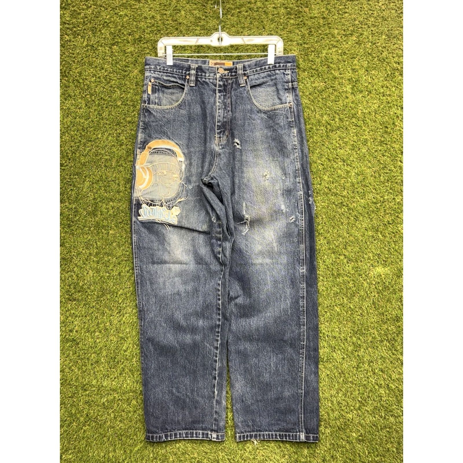 Southpole VINTAGE Southpole Jeans Mens 34 Denim 5-Pocket Embroidered Blue Hip Hop Baggy Straight 90s Mens Size US 34 / EU 50 - 2 Thumbnail