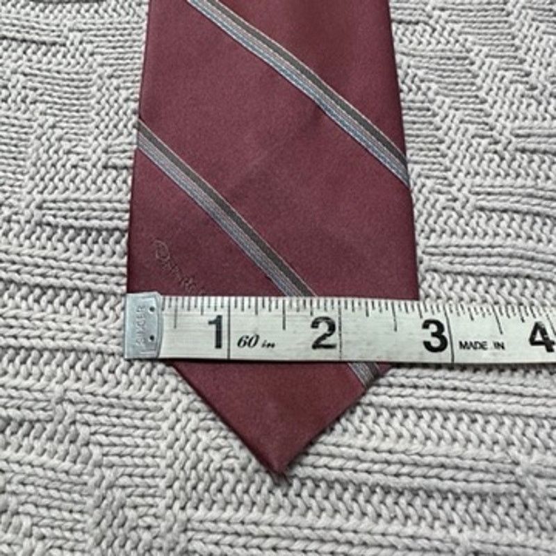 Oscar De La Renta Vintage Oscar de la Renta maroon striped tie Size ONE SIZE - 5 Thumbnail