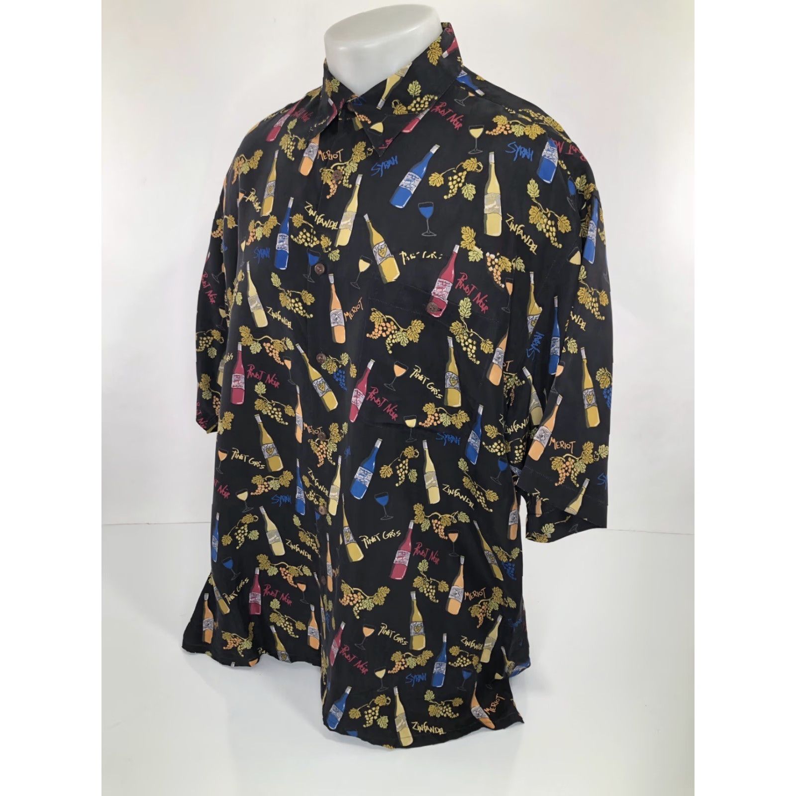 Vintage BULLLOCK & JONES - NAPA VALLEY WINE TOUR ALL OVER Merlot Pinot Zinfandel XL Shirt Men Short Sleeve Button-Up Black XL Size US XL / EU 56 / 4 - 3 Thumbnail