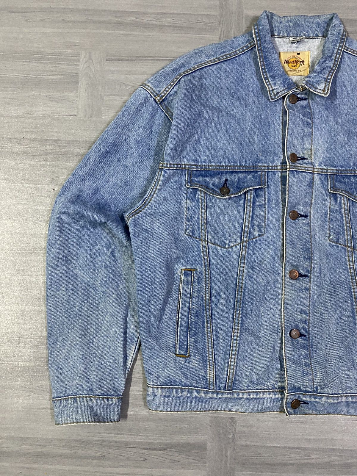 Hard Rock Cafe Vintage Hard Rock Cafe Paris Save The Planet Denim Jacket Size US XL / EU 56 / 4 - 13 Thumbnail
