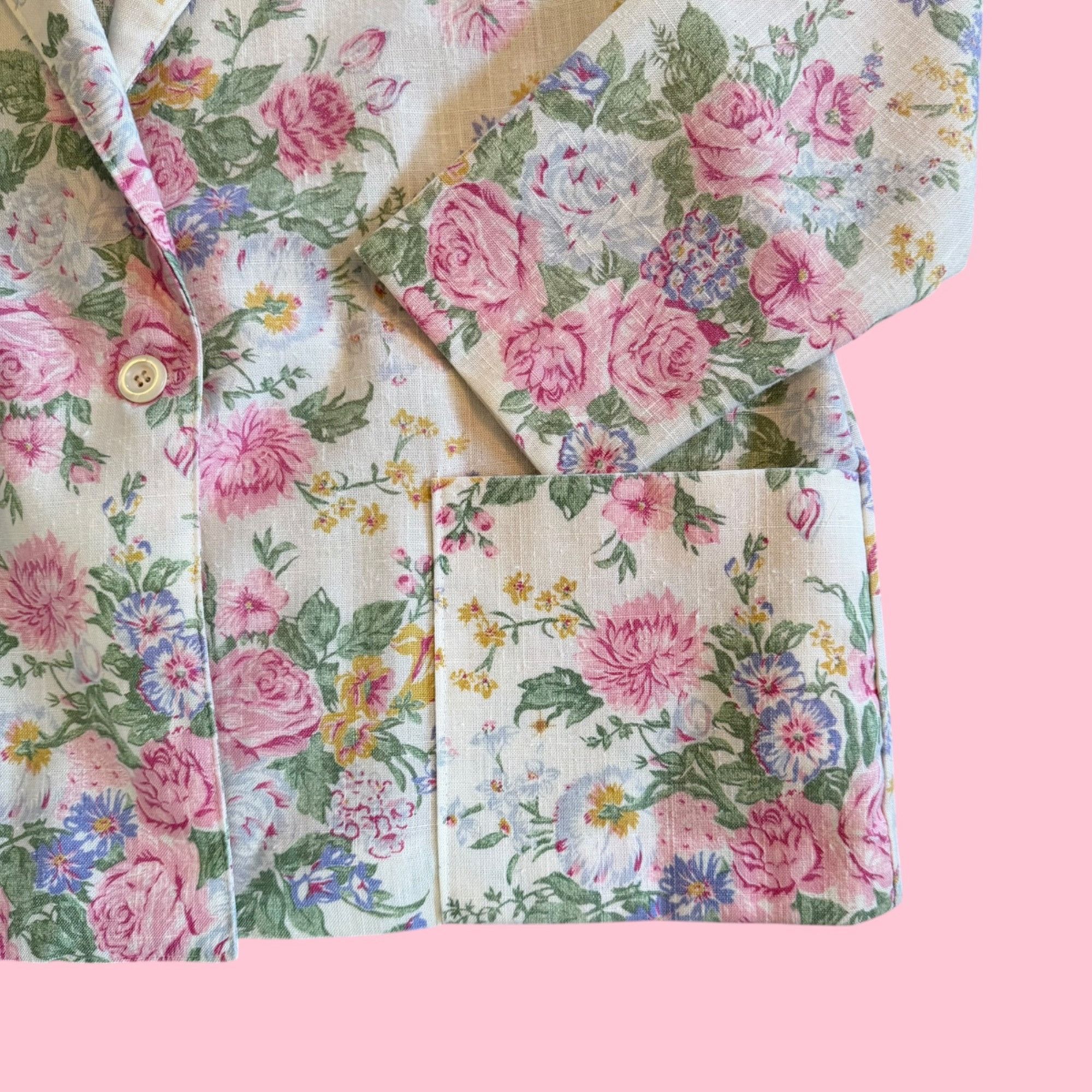 Vintage Vintage Blair All-Over Whimsy Romantic Floral Print Blazer J Size L / US 10 / IT 46 - 3 Thumbnail