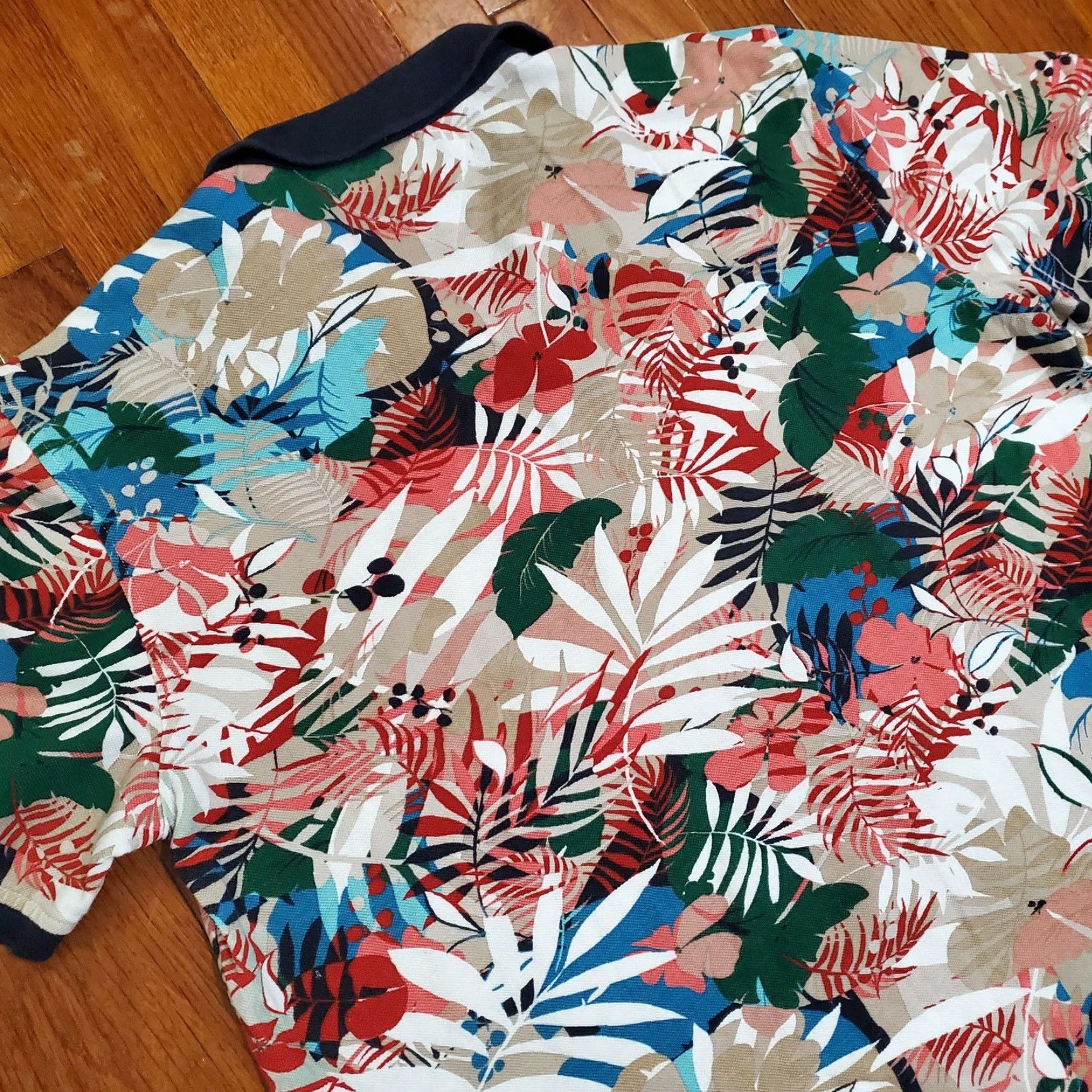 Tommy Hilfiger Tommy Hilfiger Polo Shirt Mens 2XL Custom Fit Tropical Floral Print Summer Multicolor Size US XXL / EU 58 / 5 - 7 Thumbnail
