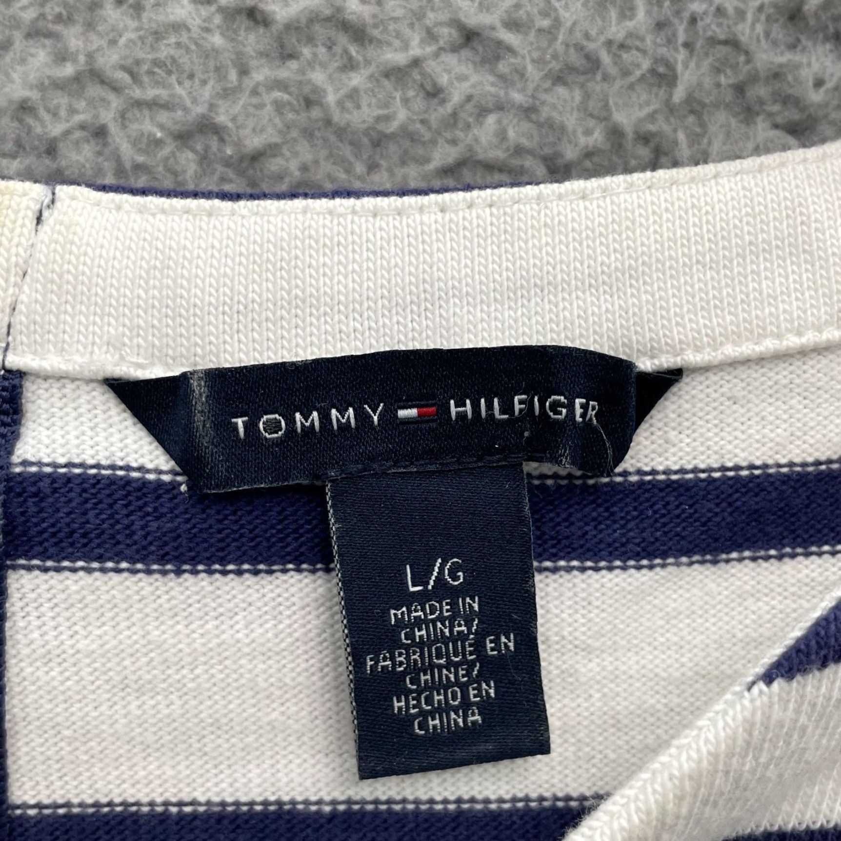 Tommy Hilfiger VINTAGE Tommy Hilfiger Dress Womens Large Navy Stripe Corpcore Cocktail Classic Size L / US 10 / IT 46 - 3 Thumbnail