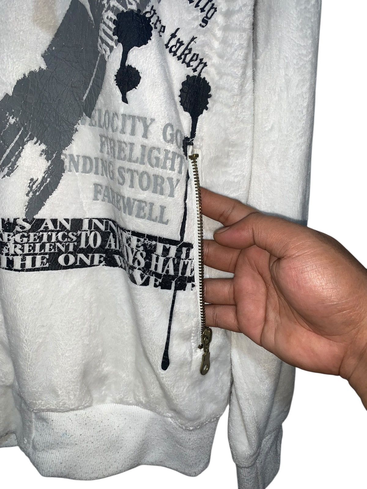 Beauty Beast Y2k Beaumere velvet gothic poem white fur hoodie LGB style Size US M / EU 48-50 / 2 - 4 Thumbnail