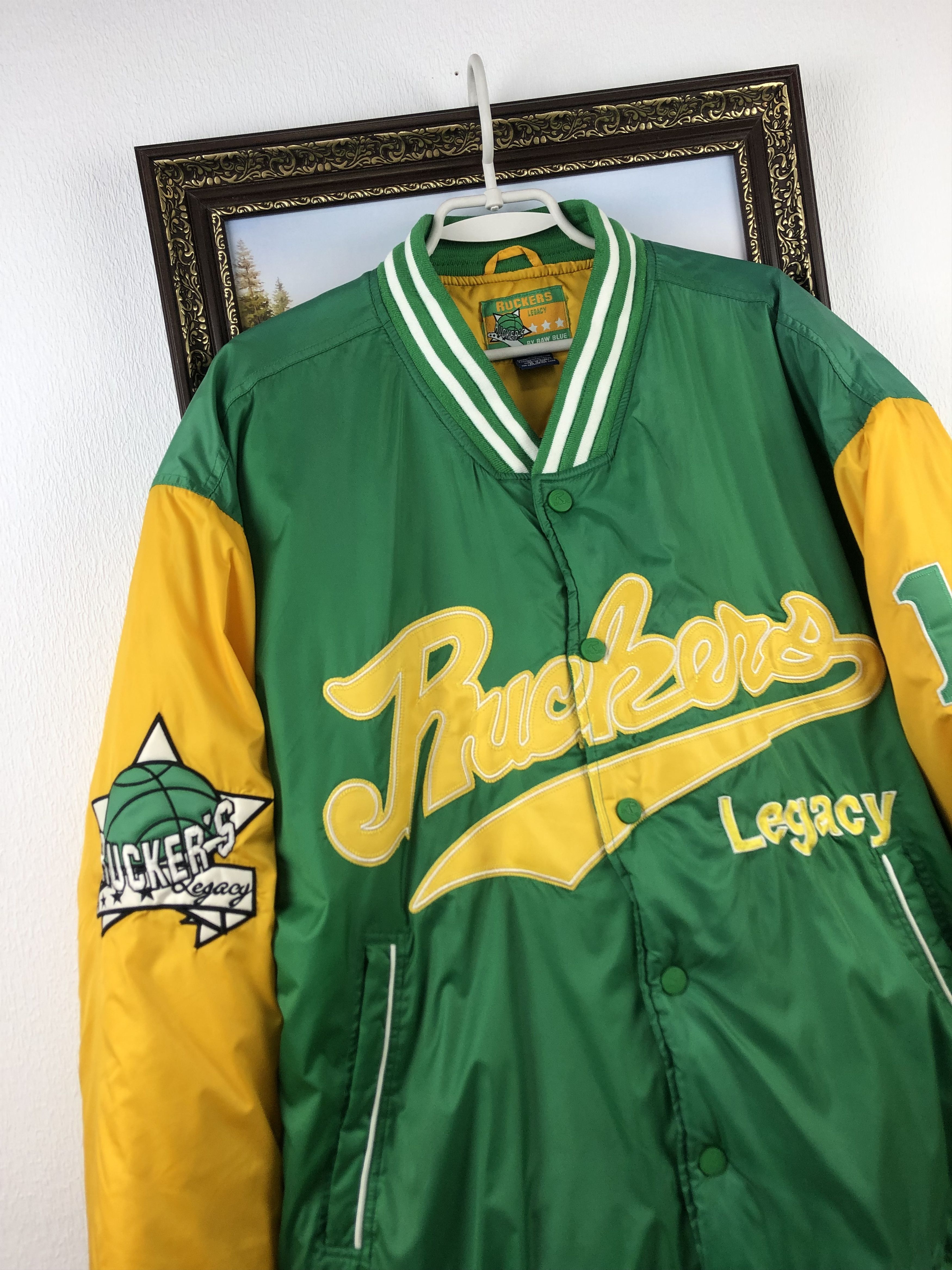 Vintage Ruckers Legacy by Raw Blue Satin Button Front Jacket Bomber Size US XXL / EU 58 / 5 - 3 Thumbnail