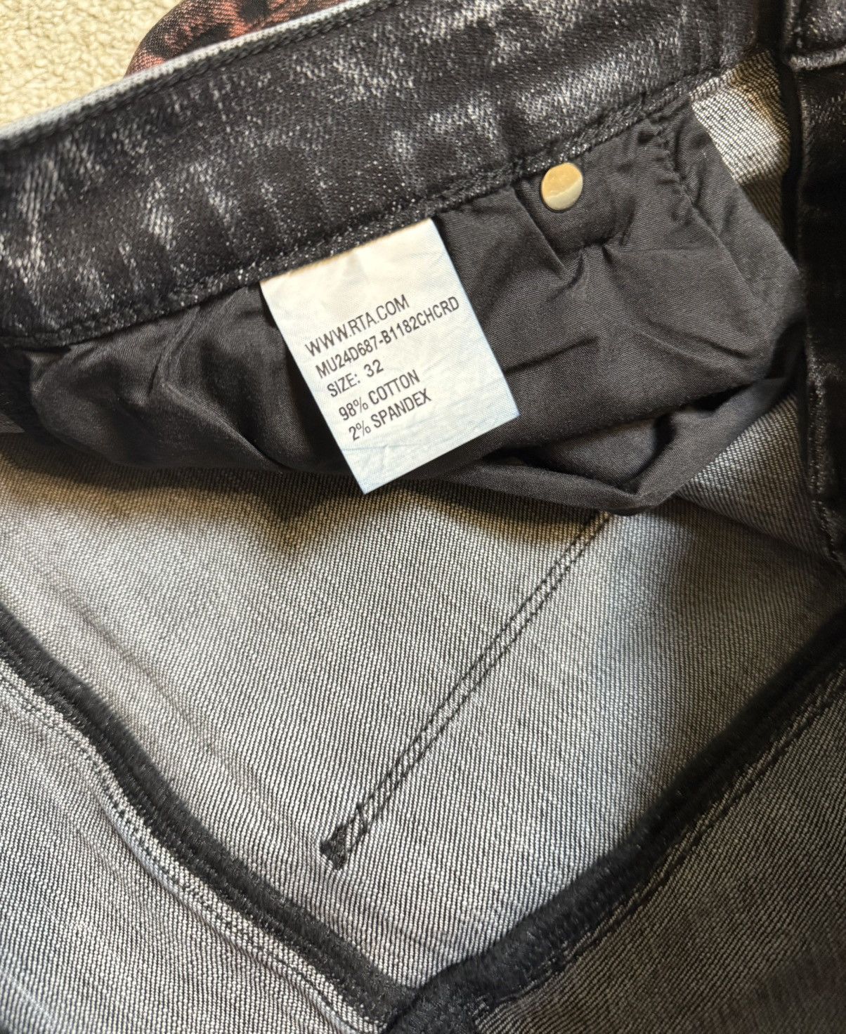 Rta RTA Clayton Charcoal Acid Wash Skinny Jeans Size US 32 / EU 48 - 6 Thumbnail