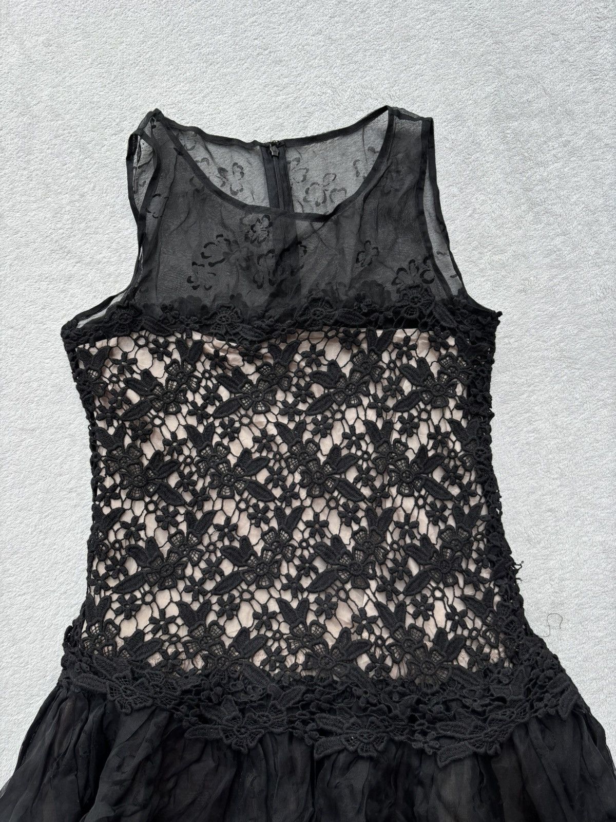 RED Valentino Floral Gothic Sheer Mesh Lace Ballerina Style Dress Size S / US 4 / IT 40 - 7 Thumbnail
