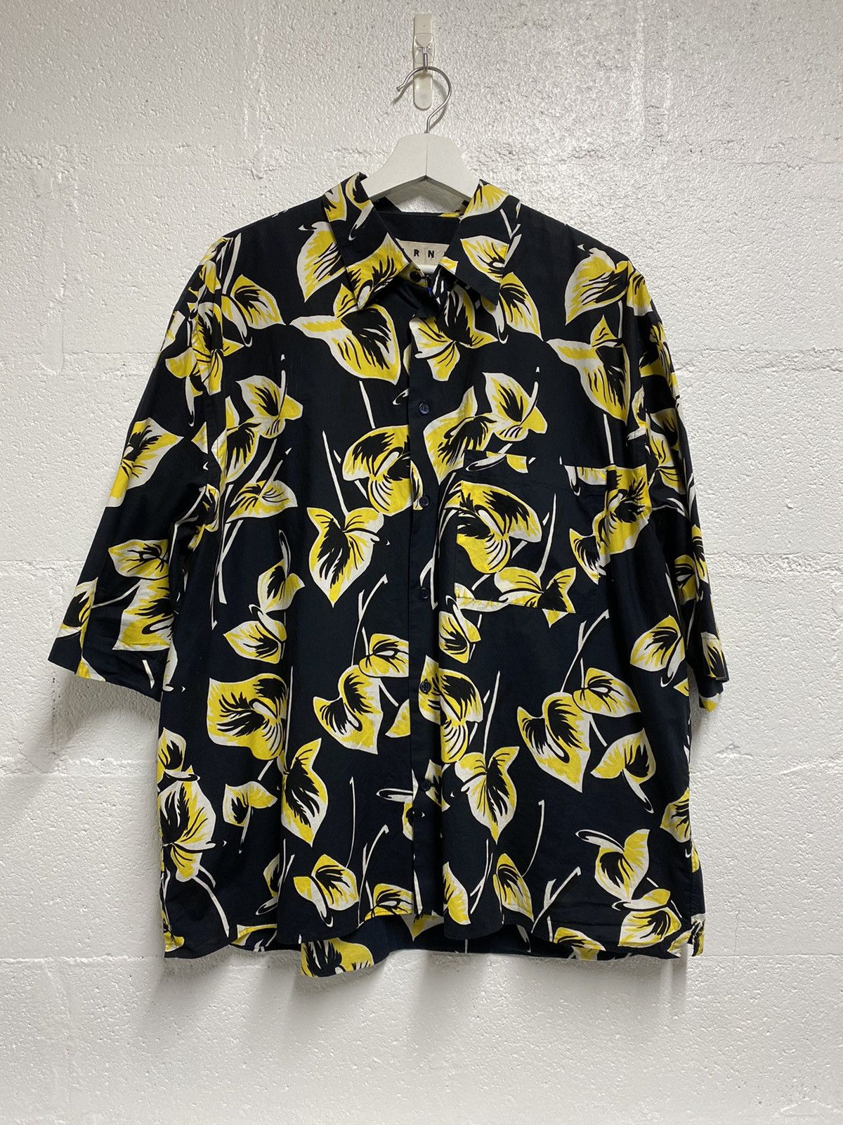 image of Marni Floral Button Up in Navy, Men's (Size XL)