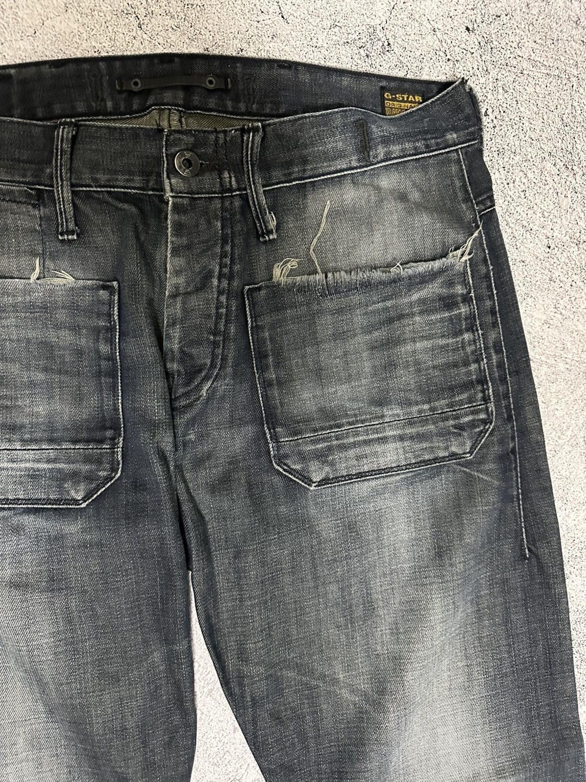 G-Star G-Star Dark Denim Jeans Distressed Multipocket Fit Y2K Logo Size US 34 / EU 50 - 6 Thumbnail