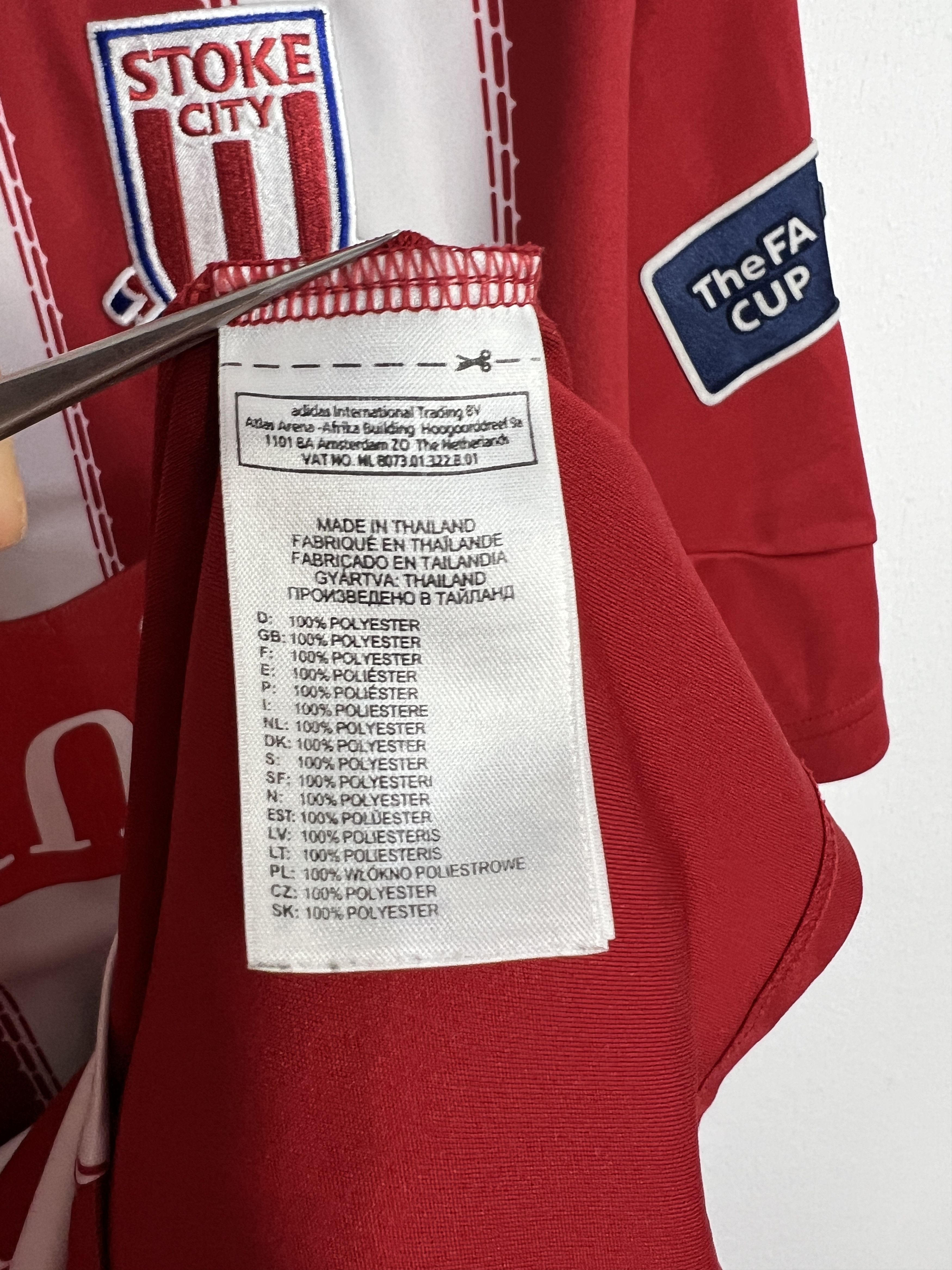 Adidas Stoke City Home football shirt Player Issue #4 Pugh Jersey Size US XXL / EU 58 / 5 - 7 Thumbnail