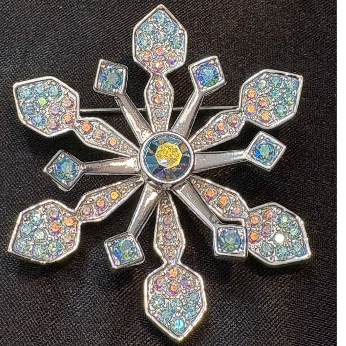 Other Rhinestone Snowflake Brooch Aurora Borealis 15g 2" Size ONE SIZE - 1 Thumbnail