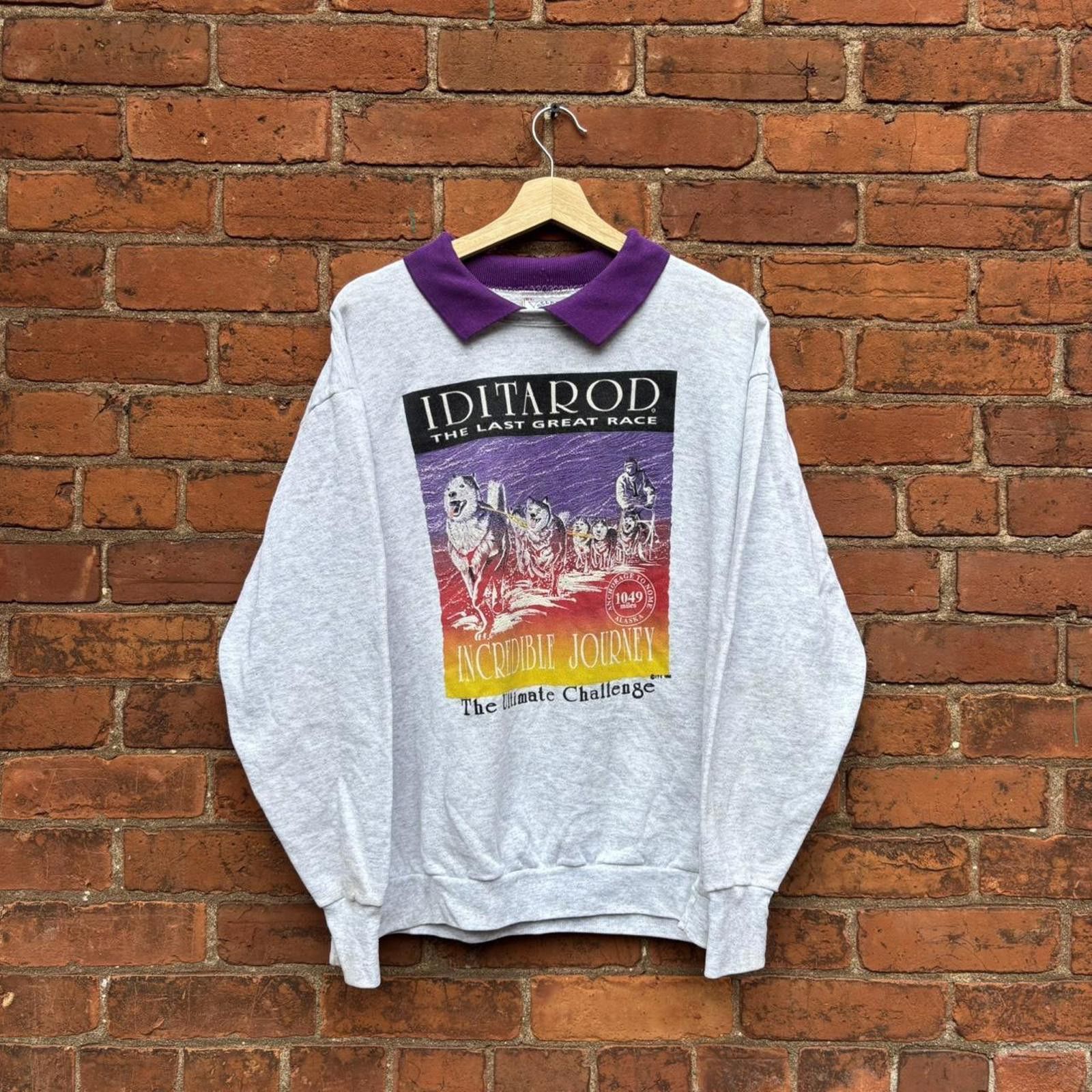 Delta Vintage Iditarod collared crewneck sweatshirt 90s L/XL Size US XL / EU 56 / 4 - 1 Thumbnail