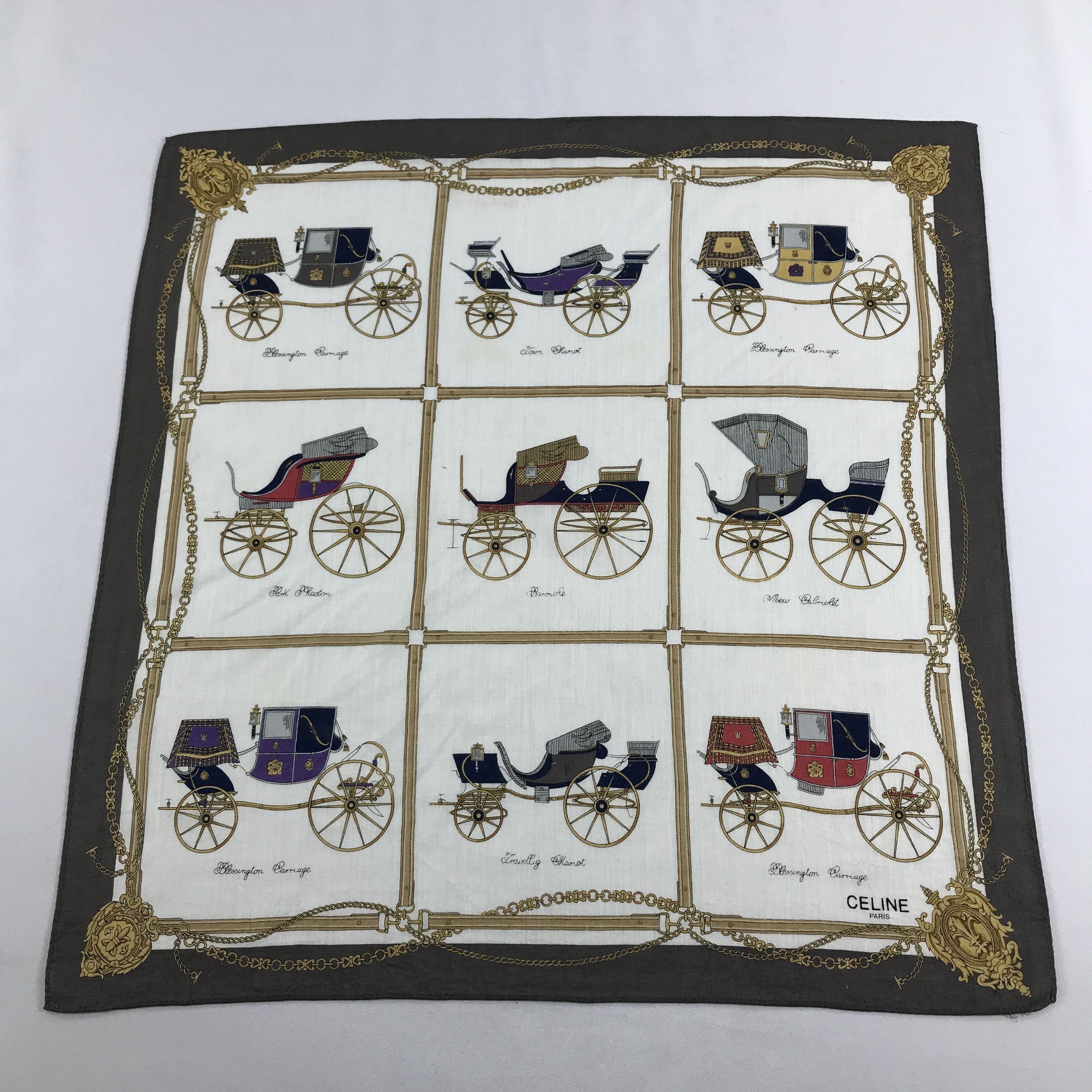 Celine Celine Carriage Handkerchief Neckerchief Bandana H694 Size ONE SIZE - 1 Thumbnail