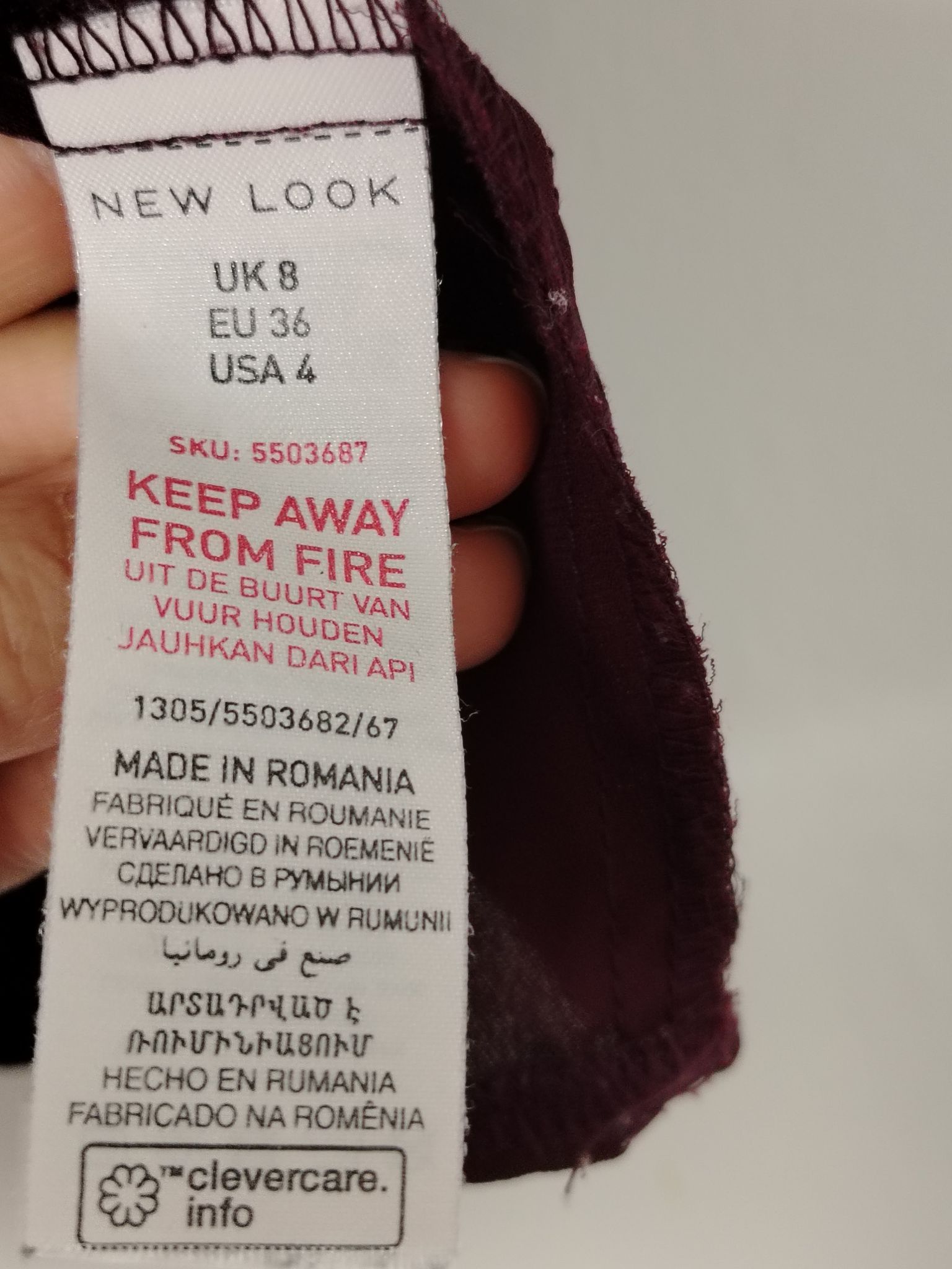 New Look New Look Blouse Womens UK 8 Burgundy Embroidered Peter Pan Size M / US 6-8 / IT 42-44 - 3 Thumbnail